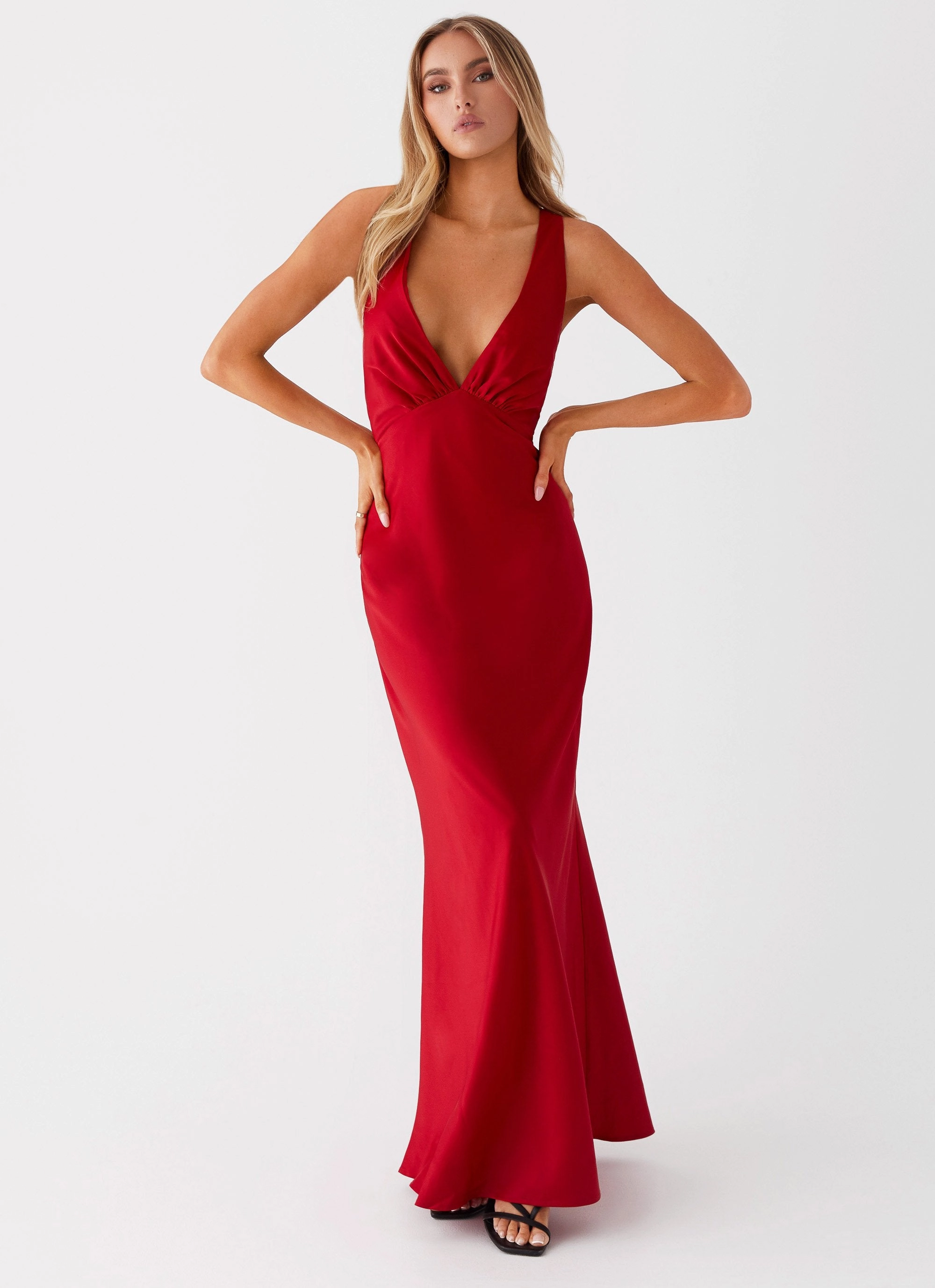 Slyvia Maxi Dress - Red Smart Tones Chic Style Wear