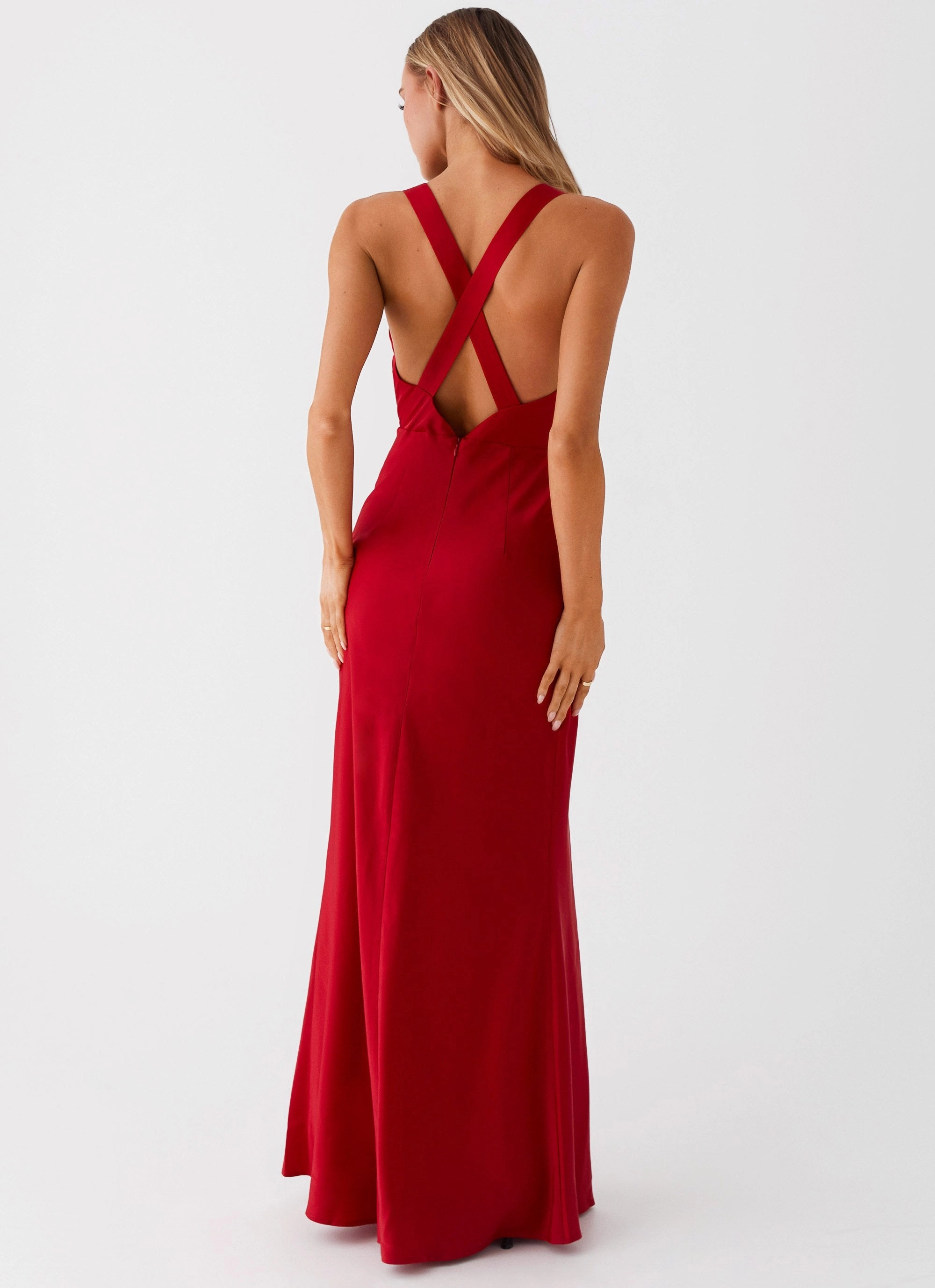 Slyvia Maxi Dress - Red Texture Edge