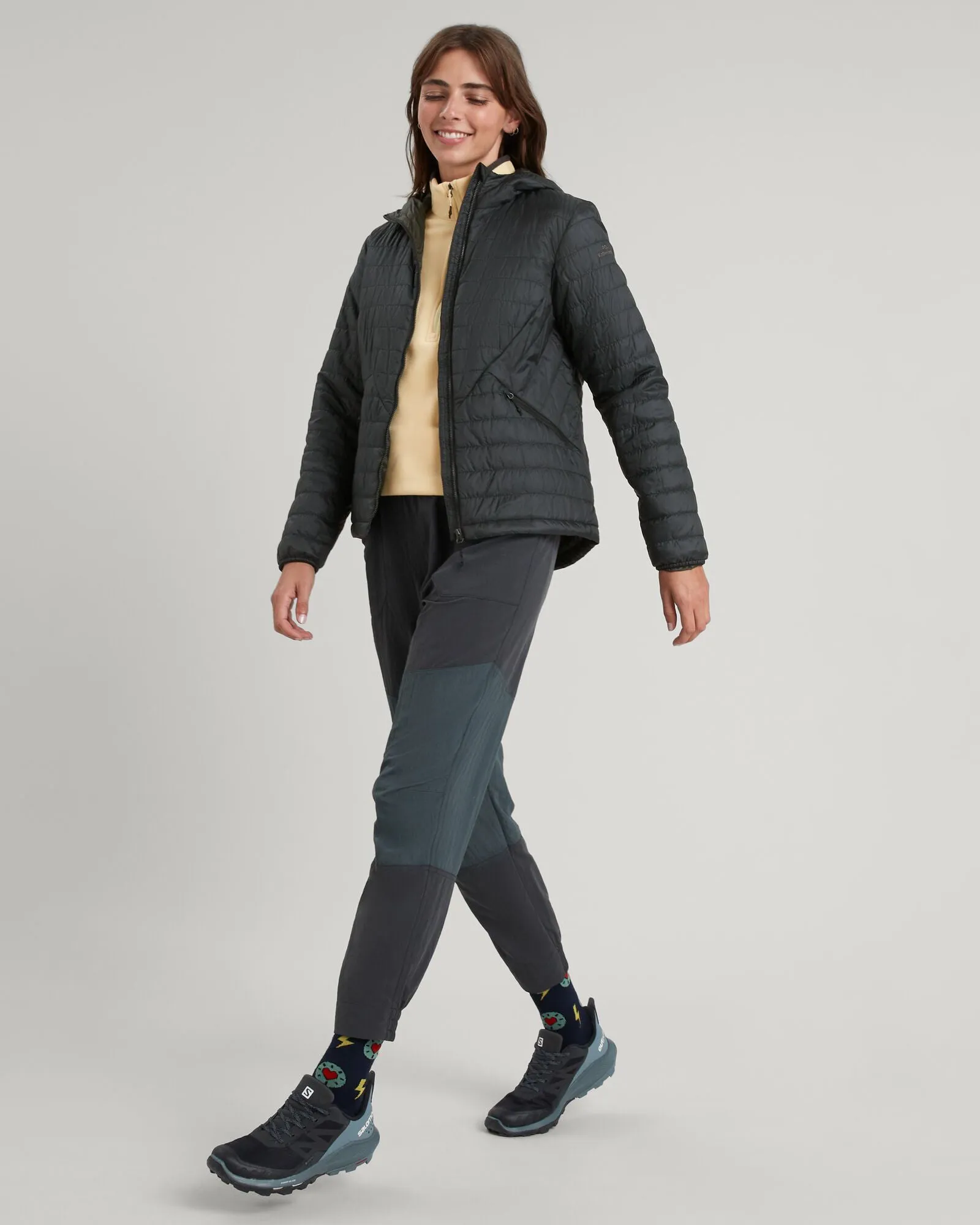 Heli R Women's novaLOFT Hooded Jacket - Black Stingray Functional Zip Detail