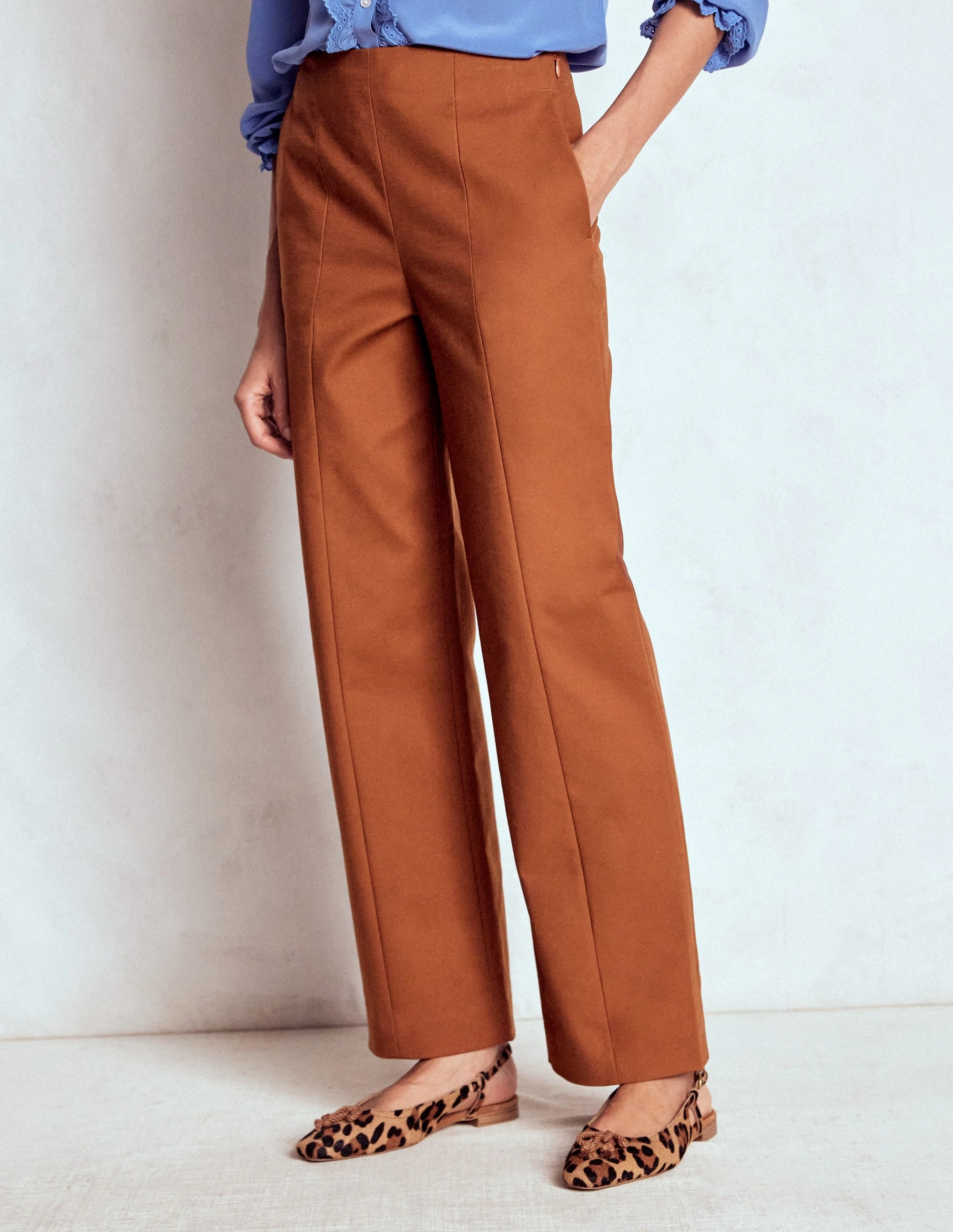 Timeless Wear Anti Snag Threading Smart 7/8 Trousers-Russet