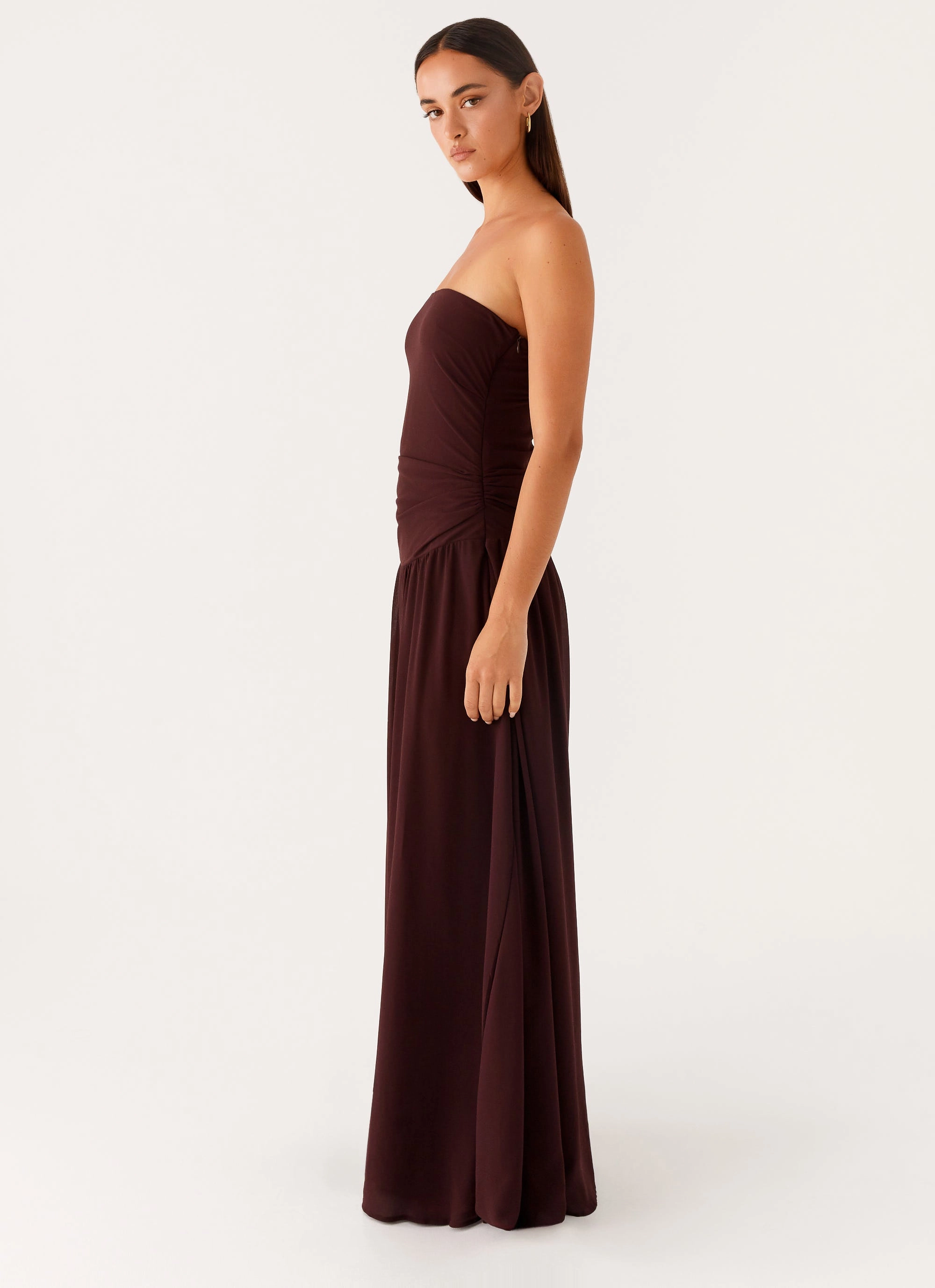 Covia Strapless Maxi Dress - Dark Chocolate Smooth Lines