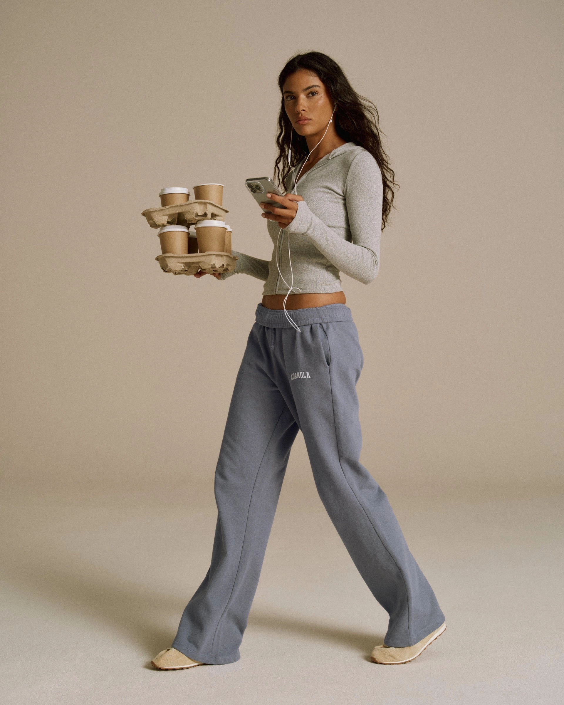 Varsity Loose Fit Straight Leg Sweatpants - Slate Blue Chill Wear