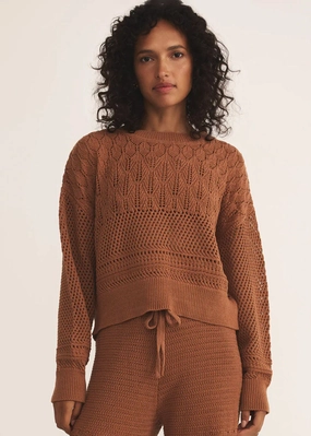 Rue Crochet Sweater - Teakwood Light Reflective Yarn Snuggle Layers
