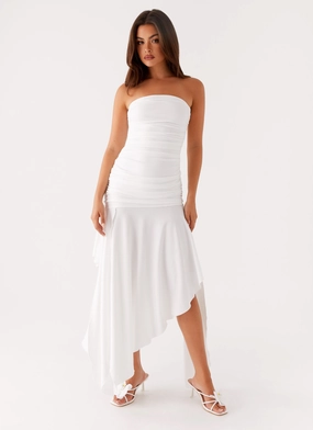 Oversized-Fit Ora Strapless Maxi Dress - White