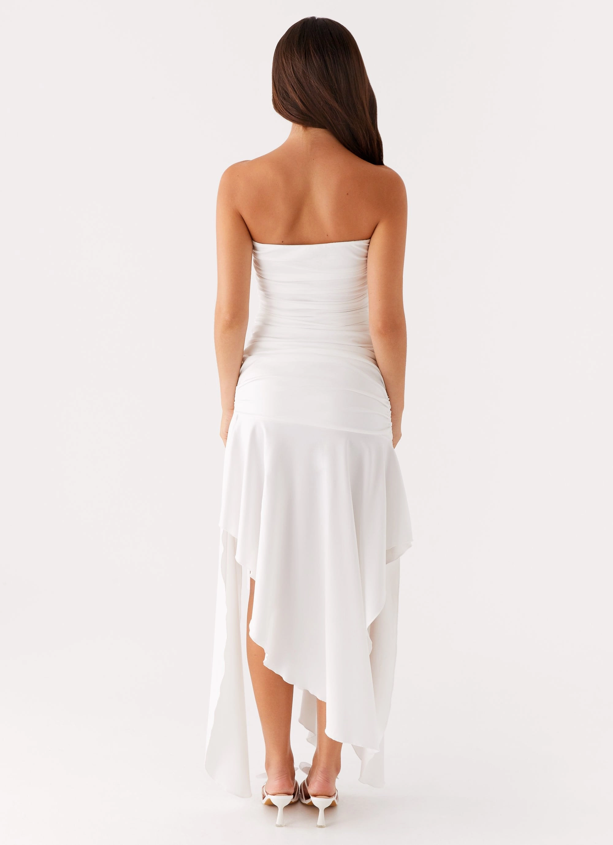 Dreamy Drape Ora Strapless Maxi Dress - White