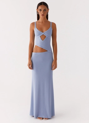 Trendy Wearable Flared-Hem Jocelyn Maxi Dress - Blue