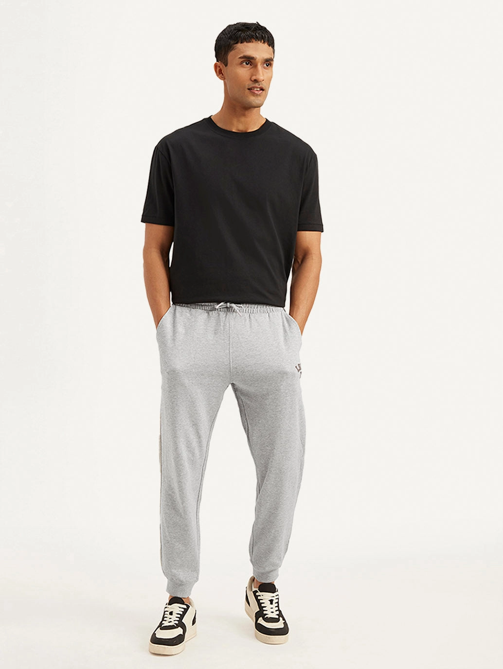 Timeless Fit Men's Grey Solid Utility Joggers