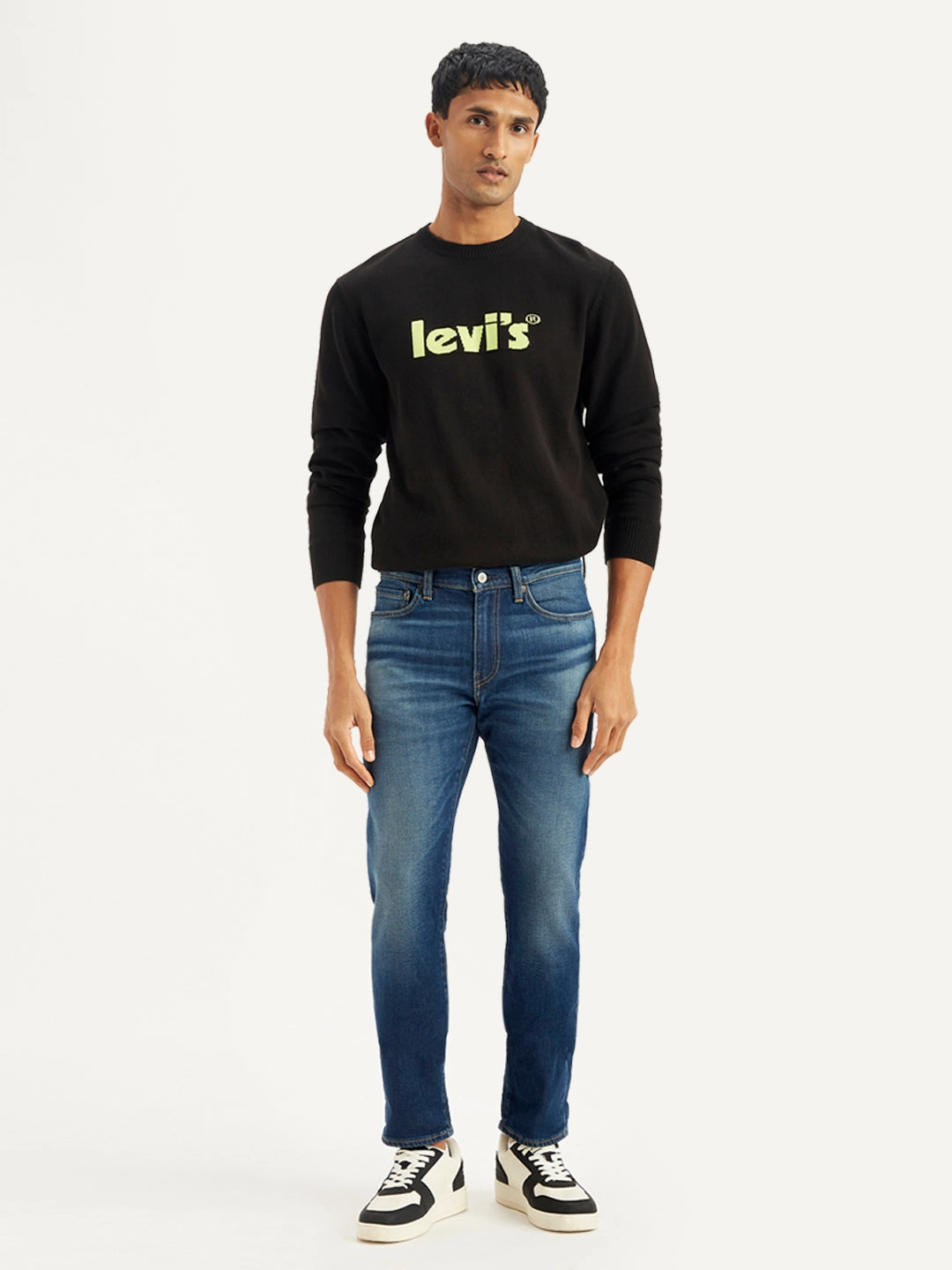 Men's 511 Navy Blue Slim Fit Mid Rise Jeans Minimalist Adult Fashion Relaxed Mood