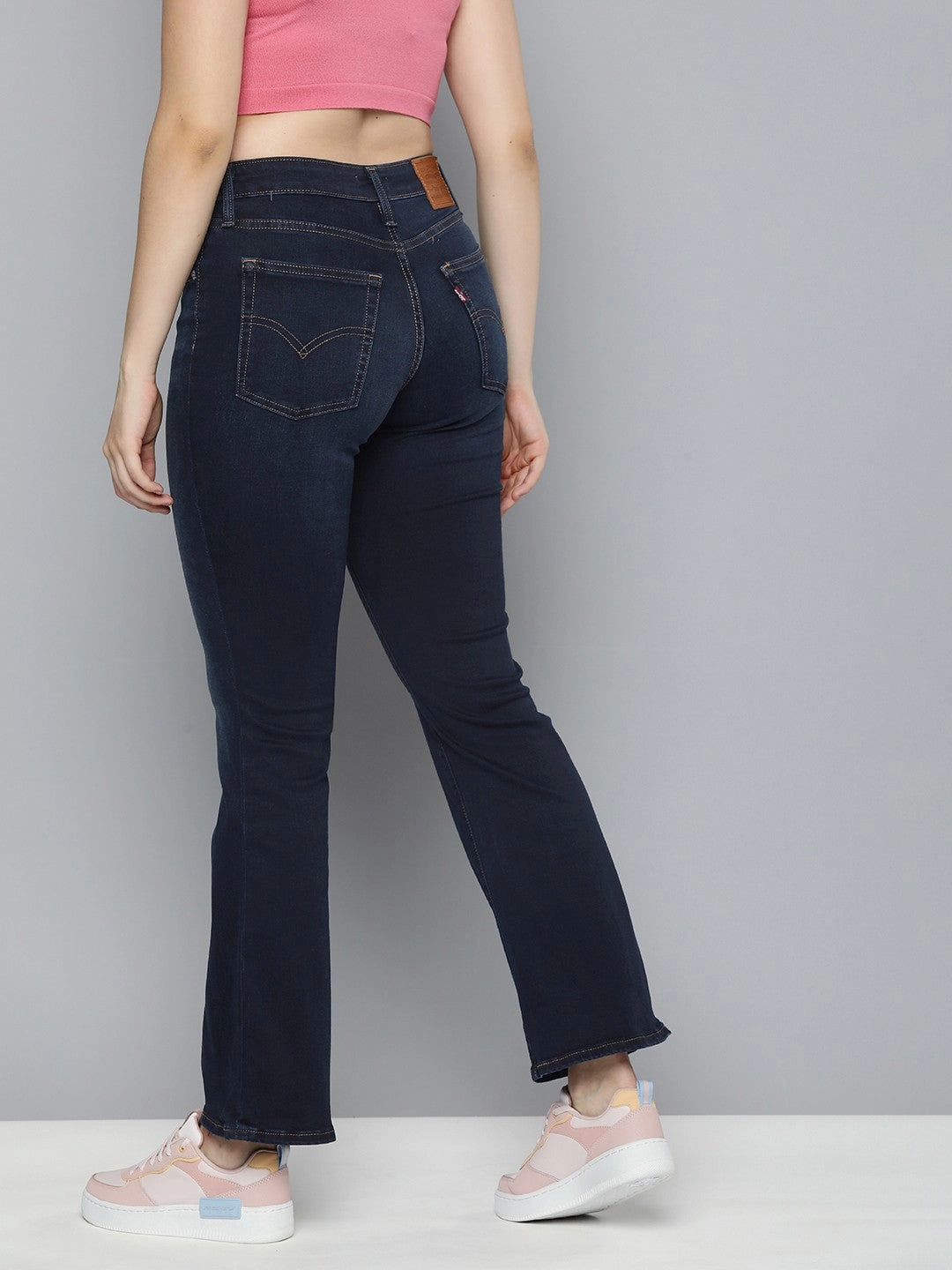 Women's 725 Blue Flared Fit High Rise Jeans Layer game Teen Outfit Night Out Party Look