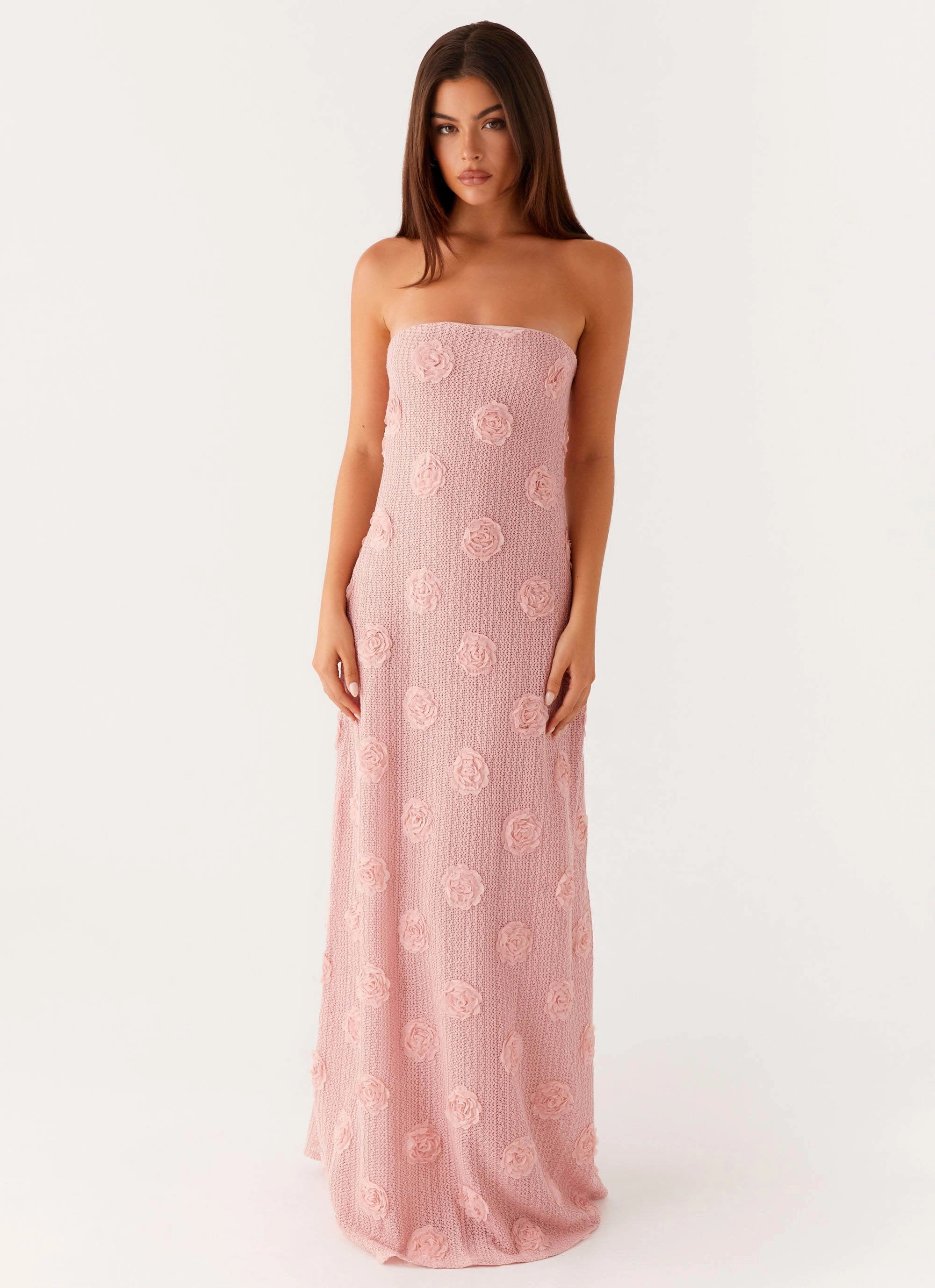 Holly Maxi Dress - Pink Texture Flow