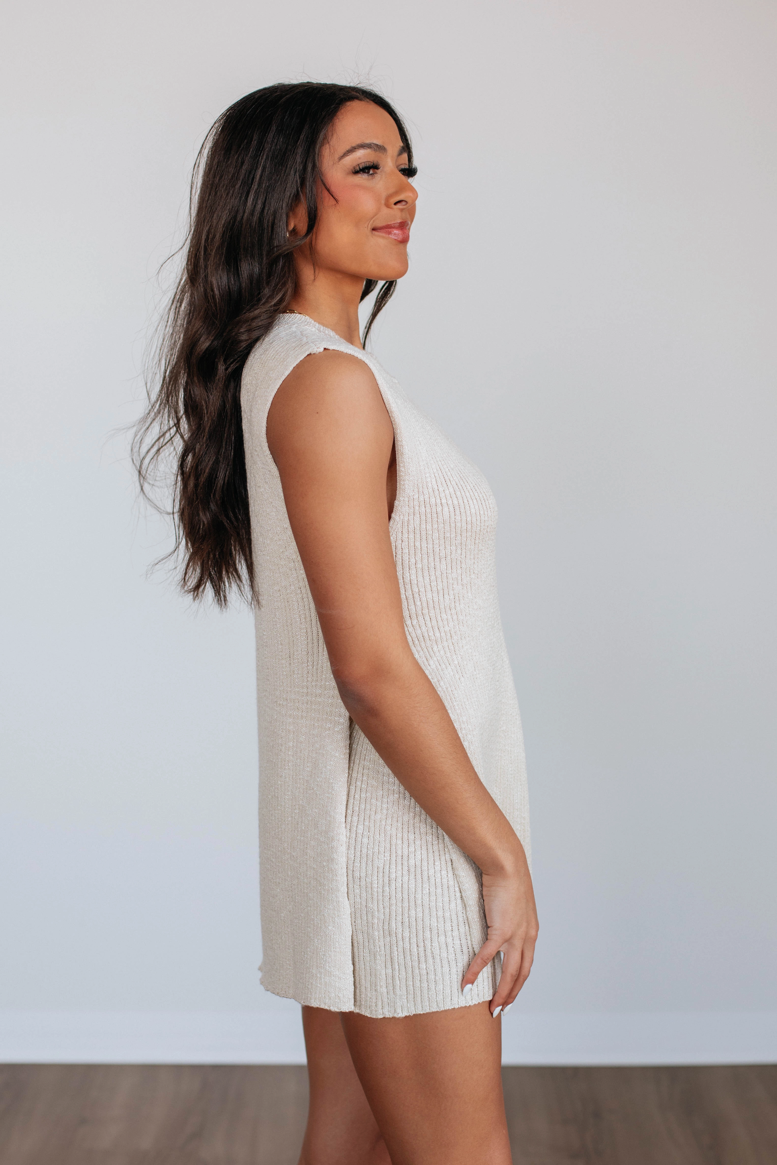 Junia Knit Two-Piece Set - Natural Effortless Knit Chic Layering