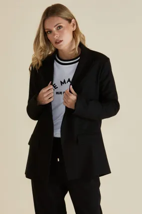 RibbedKnitCollar 3-In-1 Set Betty Basics Portland Blazer Black