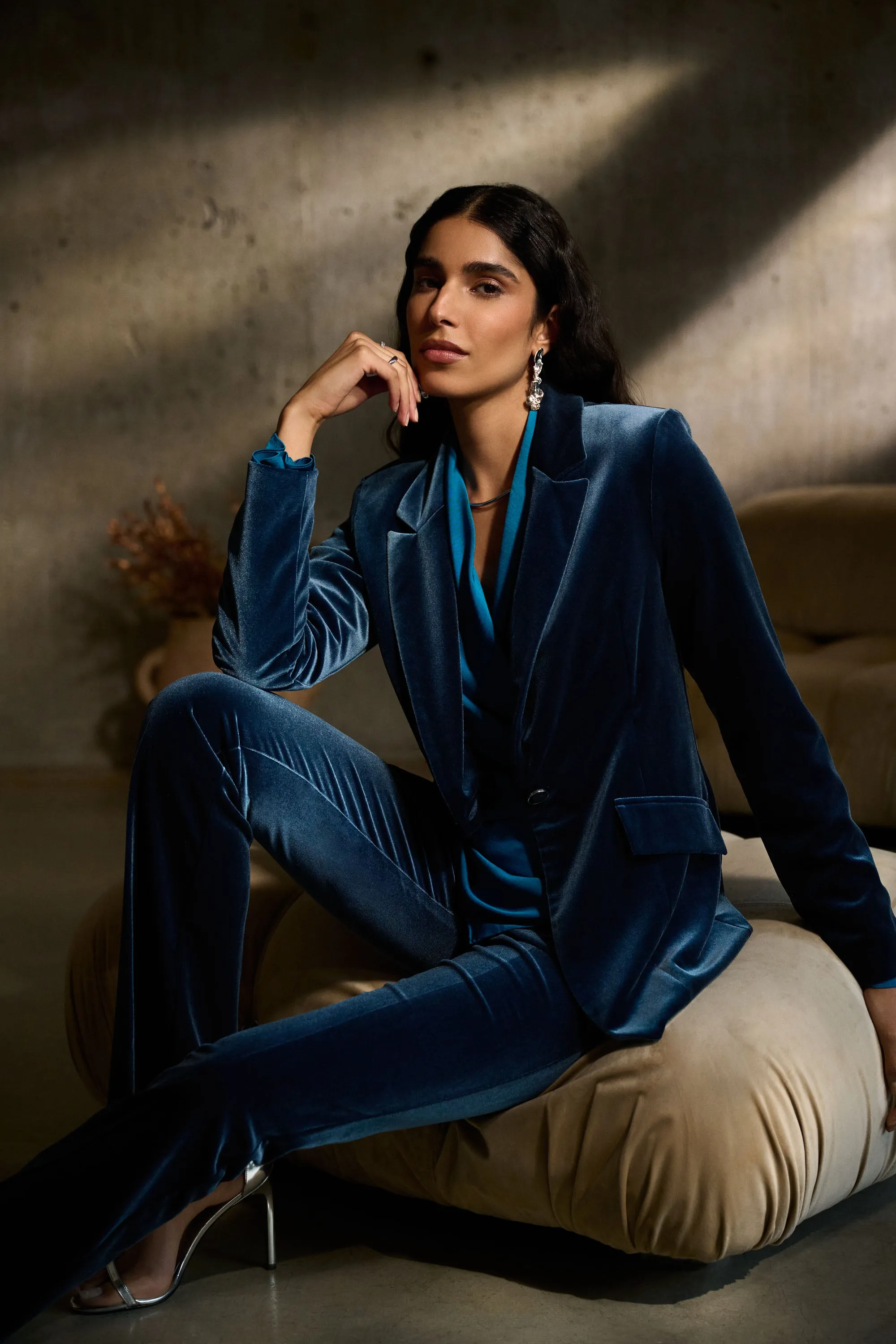 Subtle Fashion Fit Warmth Retention Joseph Ribkoff - 243286 Velvet Blazer