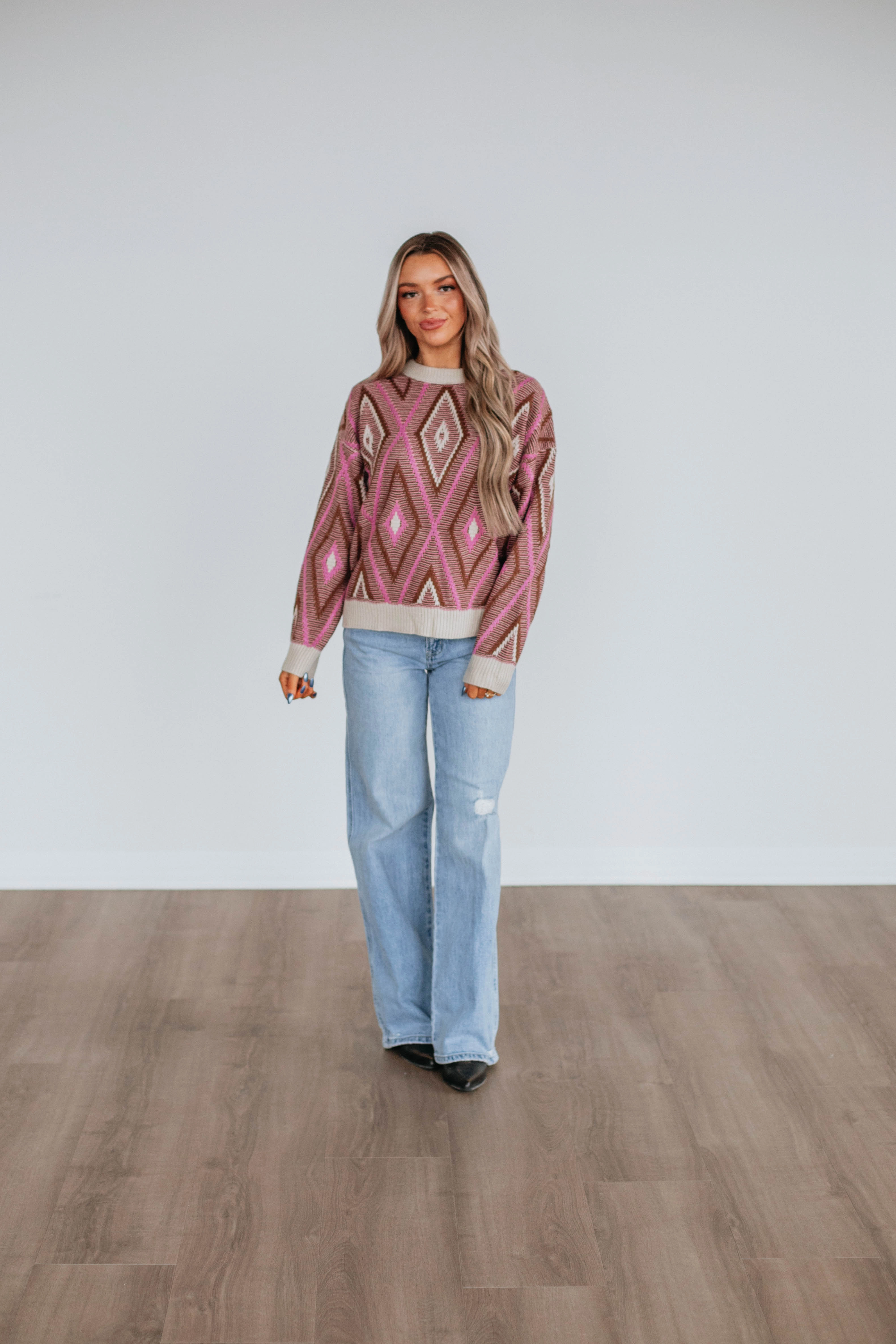 Sleek Look Sheena Knit Sweater - Chocolate Mix