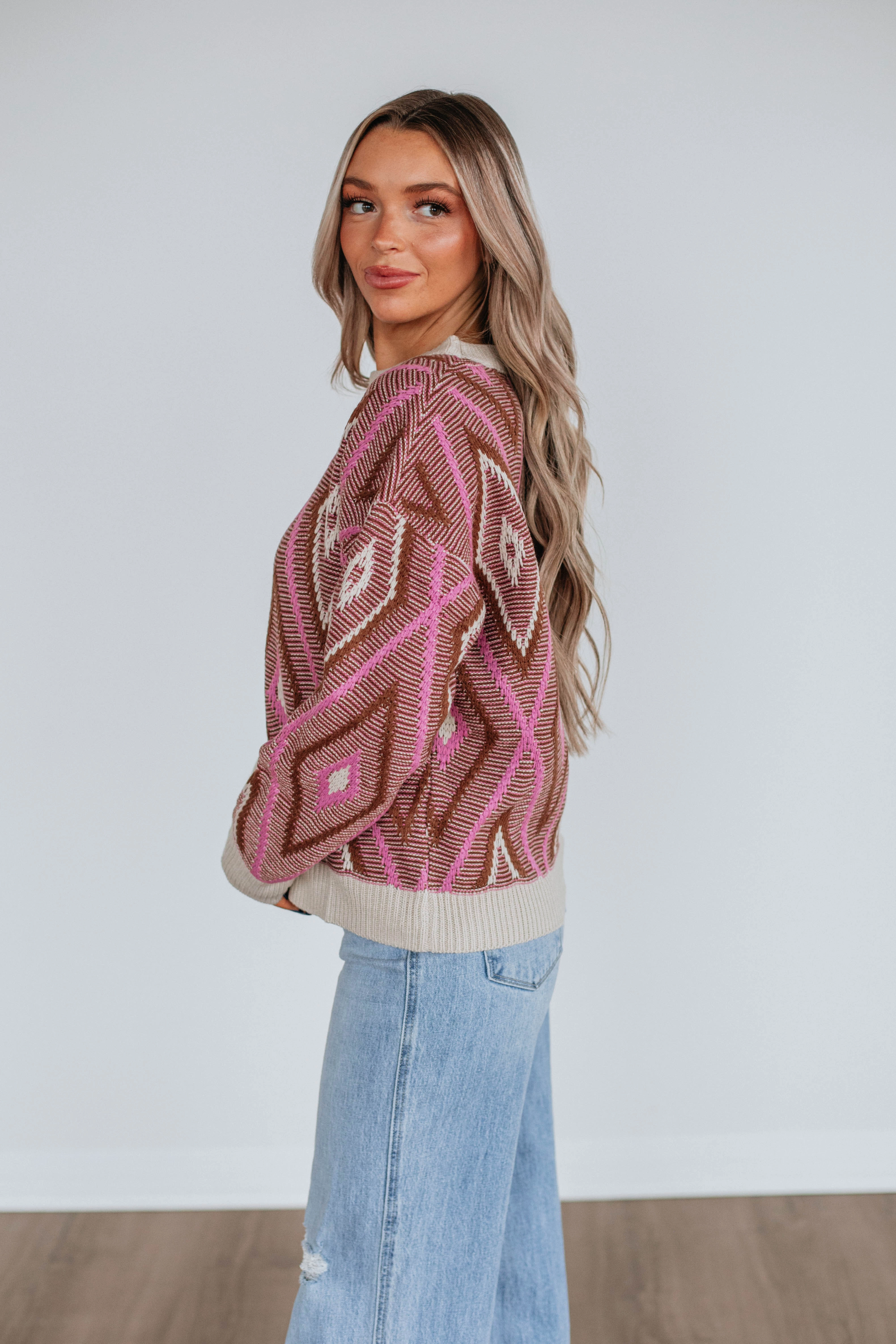 Sleek Comfort Fit Everyday Ease Sheena Knit Sweater - Chocolate Mix