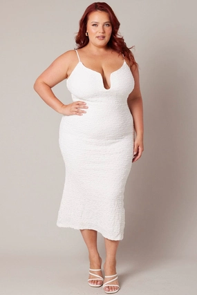 Soft Comfort Wave Soft White Bubble Maxidress