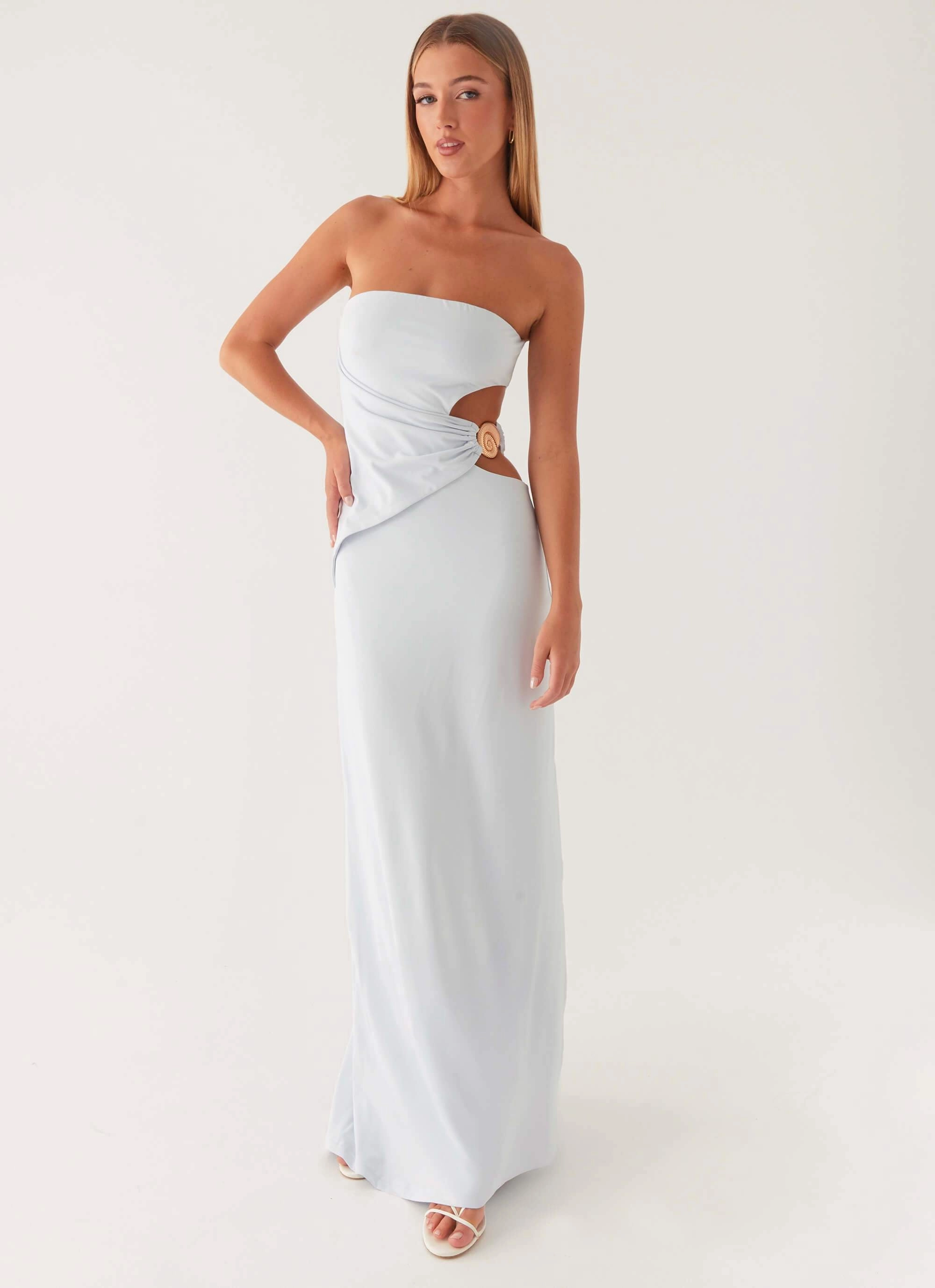 Anetta Maxi Dress - Pale Blue Statement-Piece