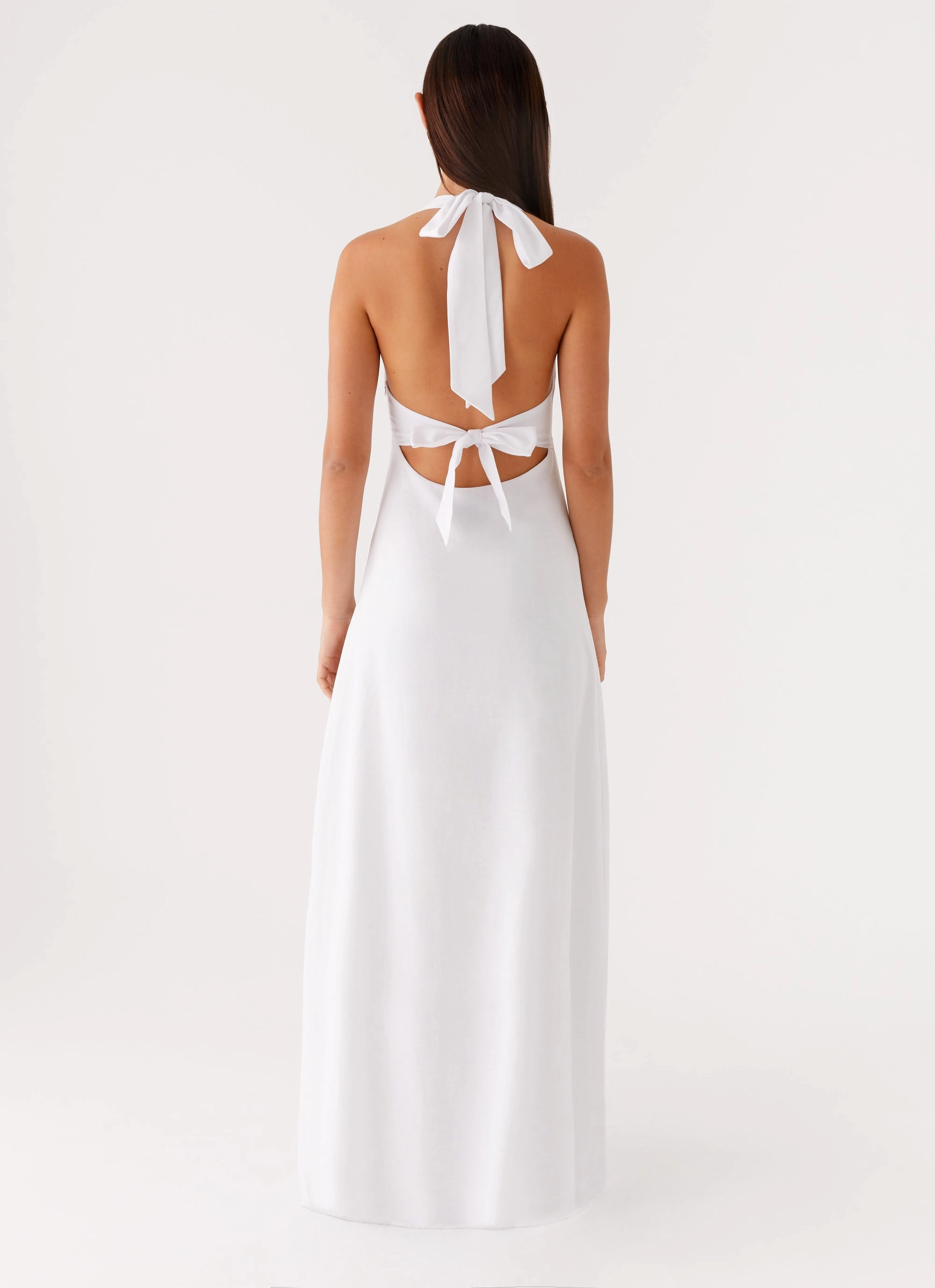 Dreamy Presence Heavy Hearted Linen Maxi Dress - White