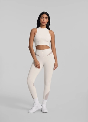 Light and Breathable Zip Front Mesh Leggings