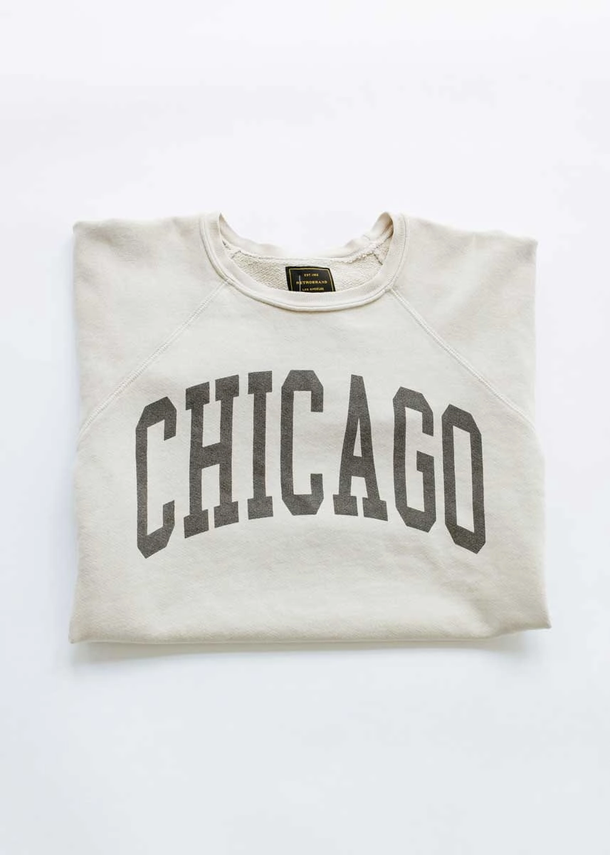 Cozy Design Wear Chicago Classic Crew Sweatshirt - Vintage Stone