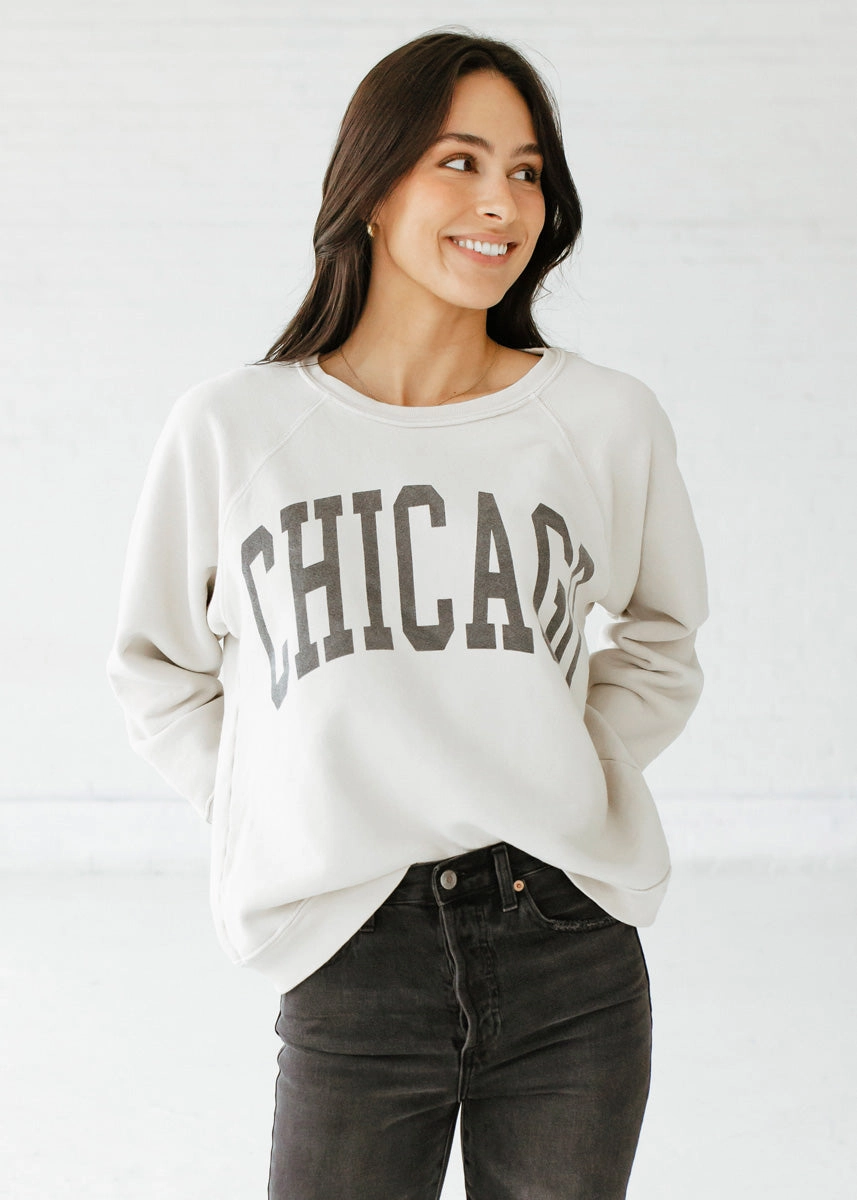 Chicago Classic Crew Sweatshirt - Vintage Stone Comfy Waistband