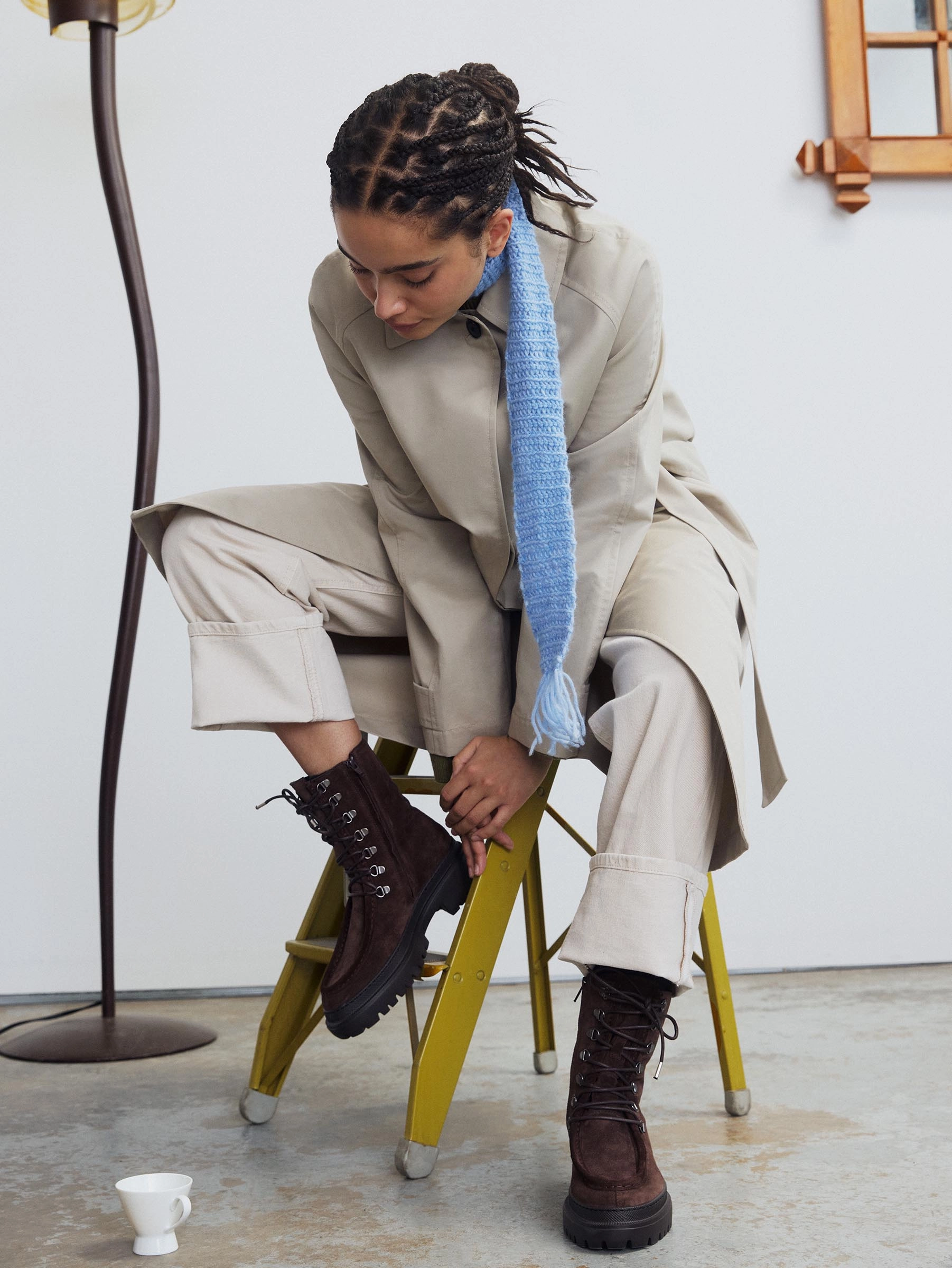 Comfortable buckles Comfortable Stretch Lorena Brown Suede Unlined Boot