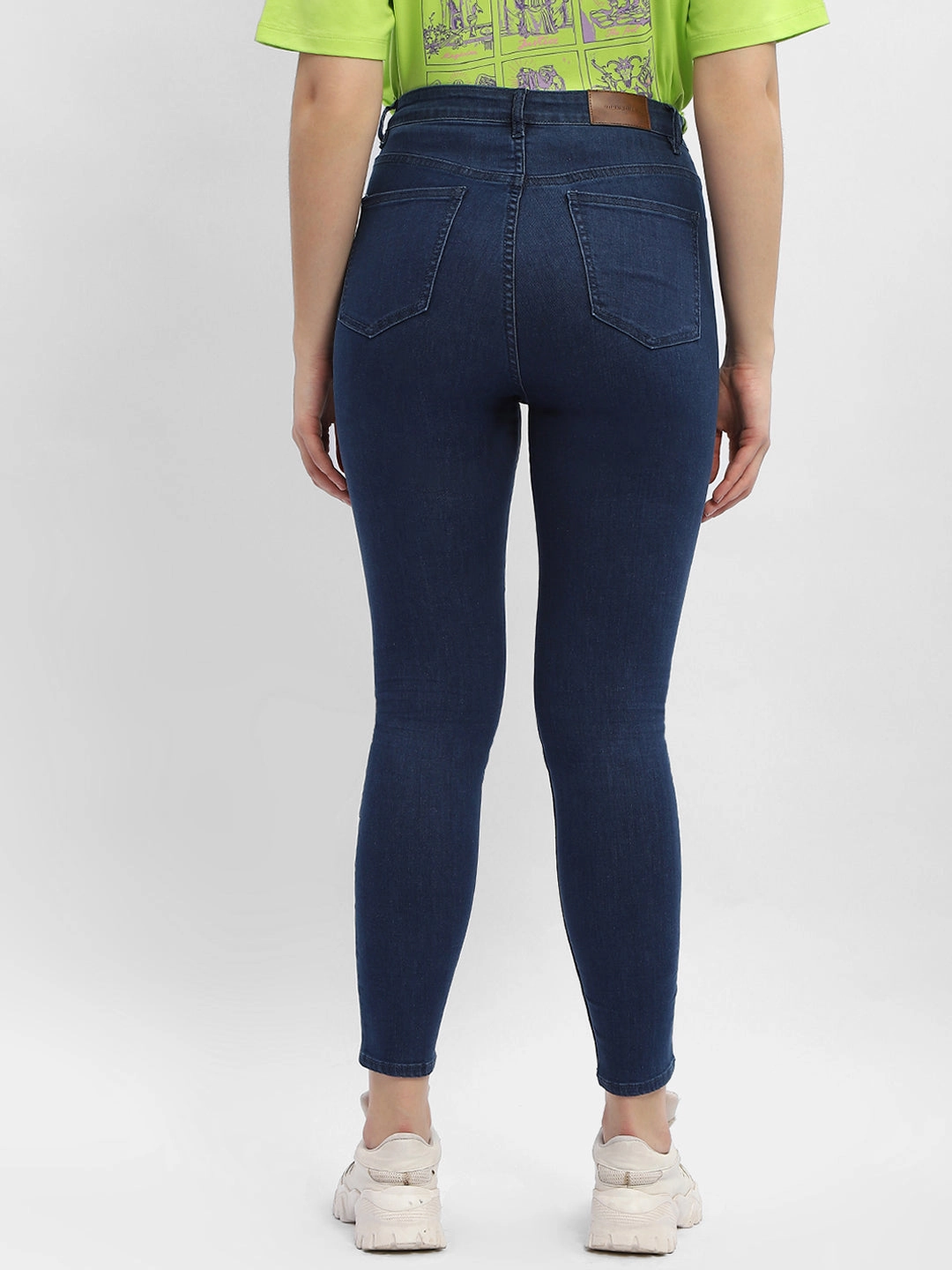 Versatile Comfort Madame Solid Mid Blue Skinny Fit Denim Jeans