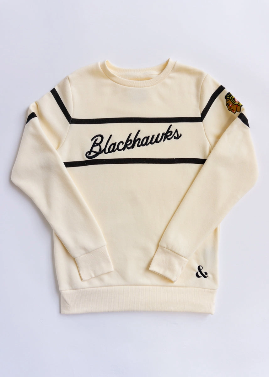 Smart Look Blackhawks Script Sweatshirt - Cream