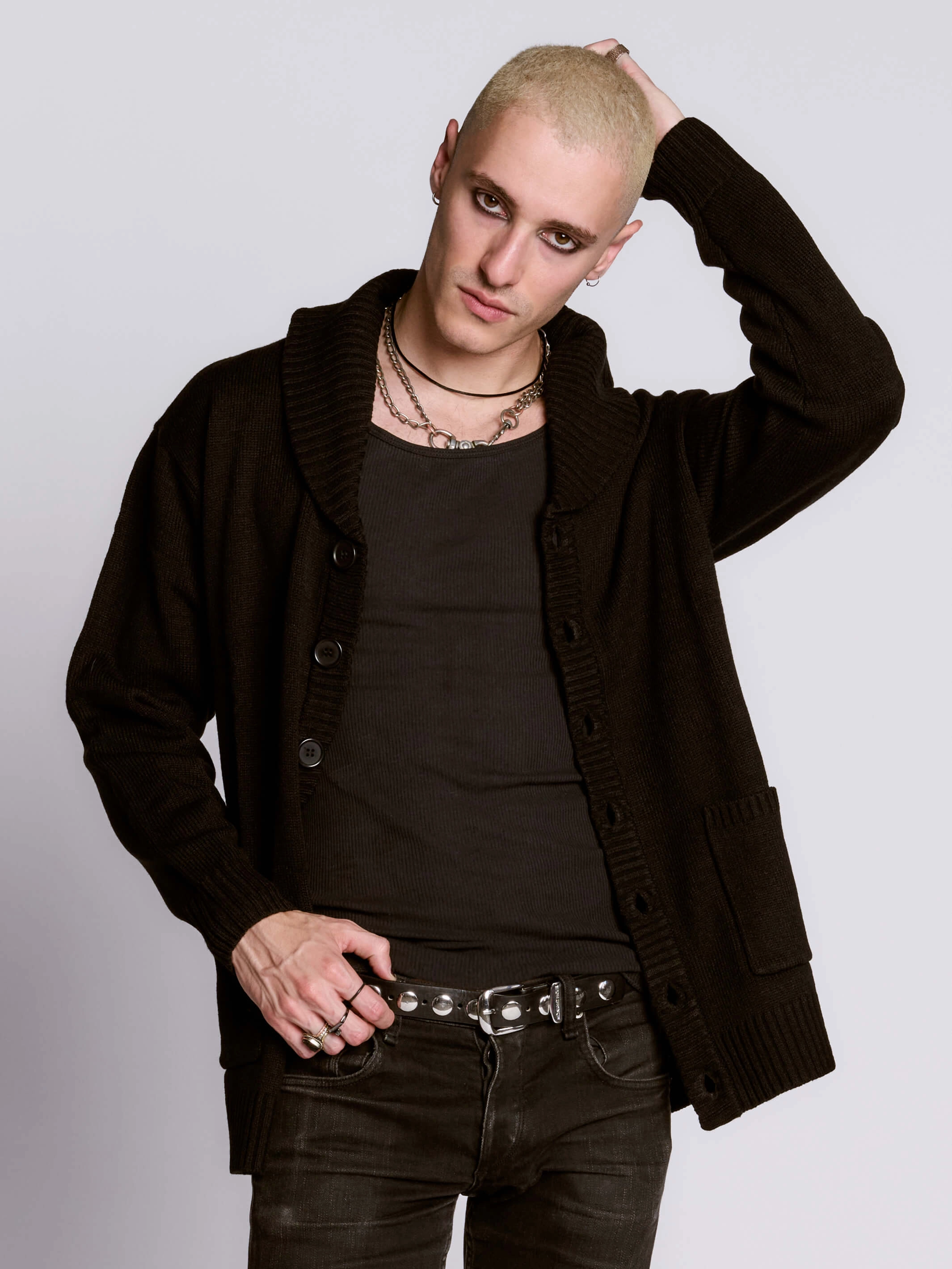 Knitted Look Layered Style Fallen Angel Cardigan