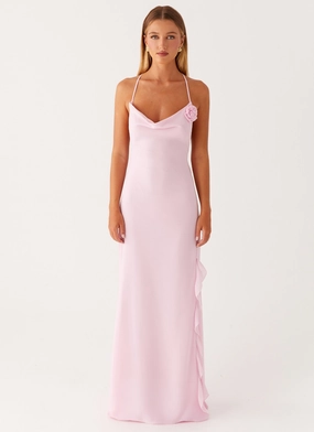 Bodycon-Fit First Class Maxi Dress - Pink