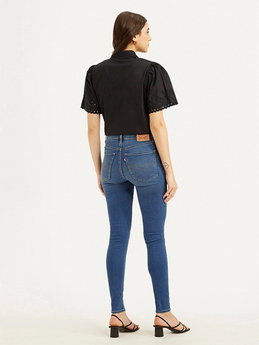 Reliable Basic Anti Snag Thread Technology Women's Blue Mile High Wide Leg Fit High Rise Jeans