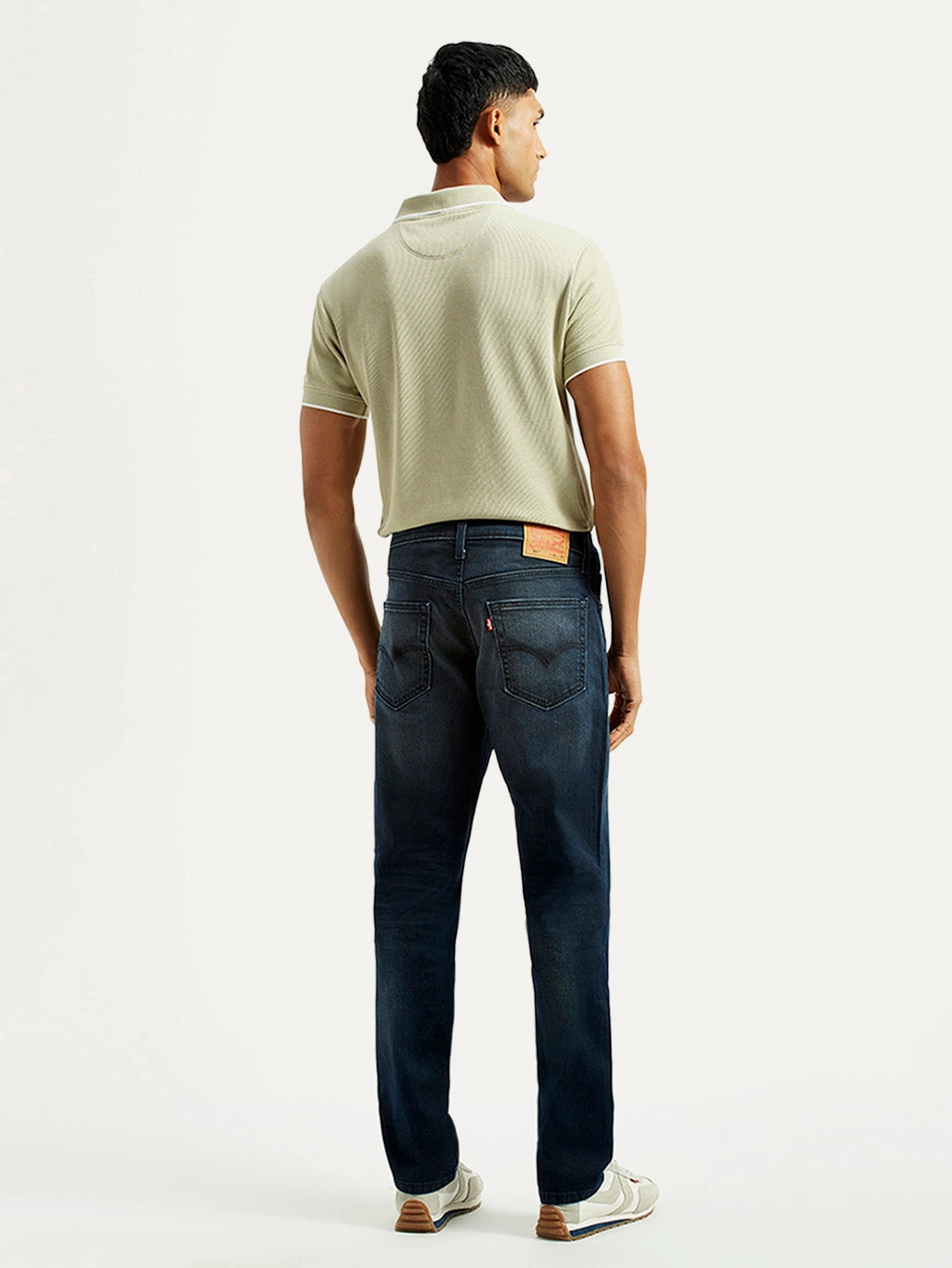 Men's 541 Dark Blue Athletic Tapered Fit Mid Rise Jeans Trend Setter Road Trip Casual Style Statement