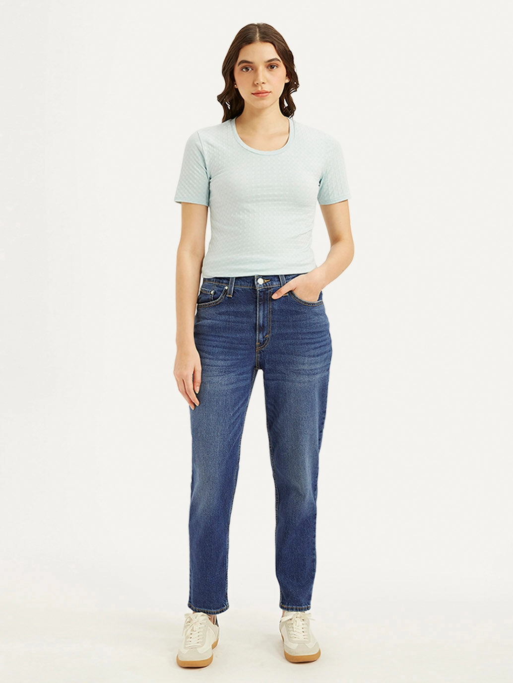 School Fit Women's 80s Mom Blue Loose Fit High Rise Jeans