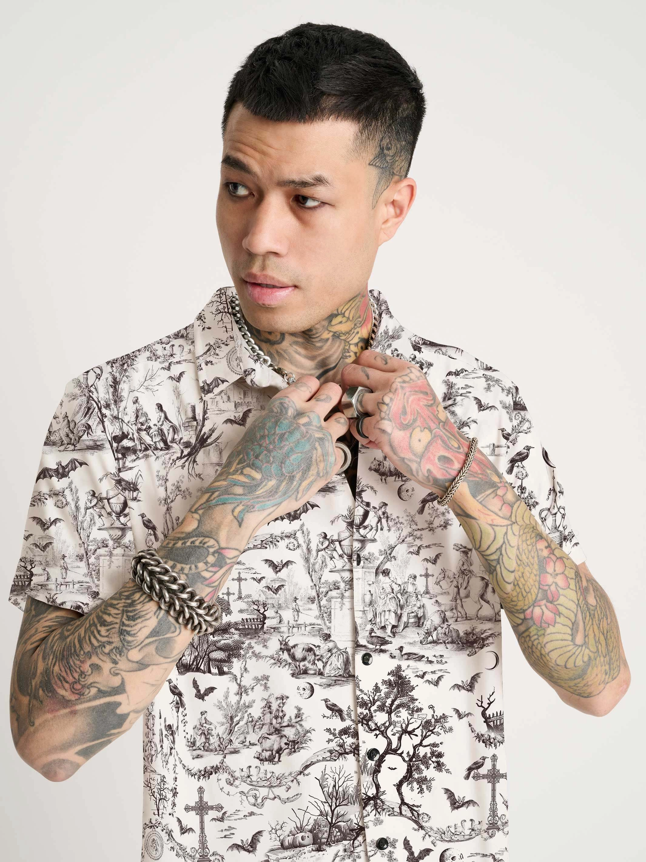 Gothic Toile Shirt Mature appeal Comfy Look