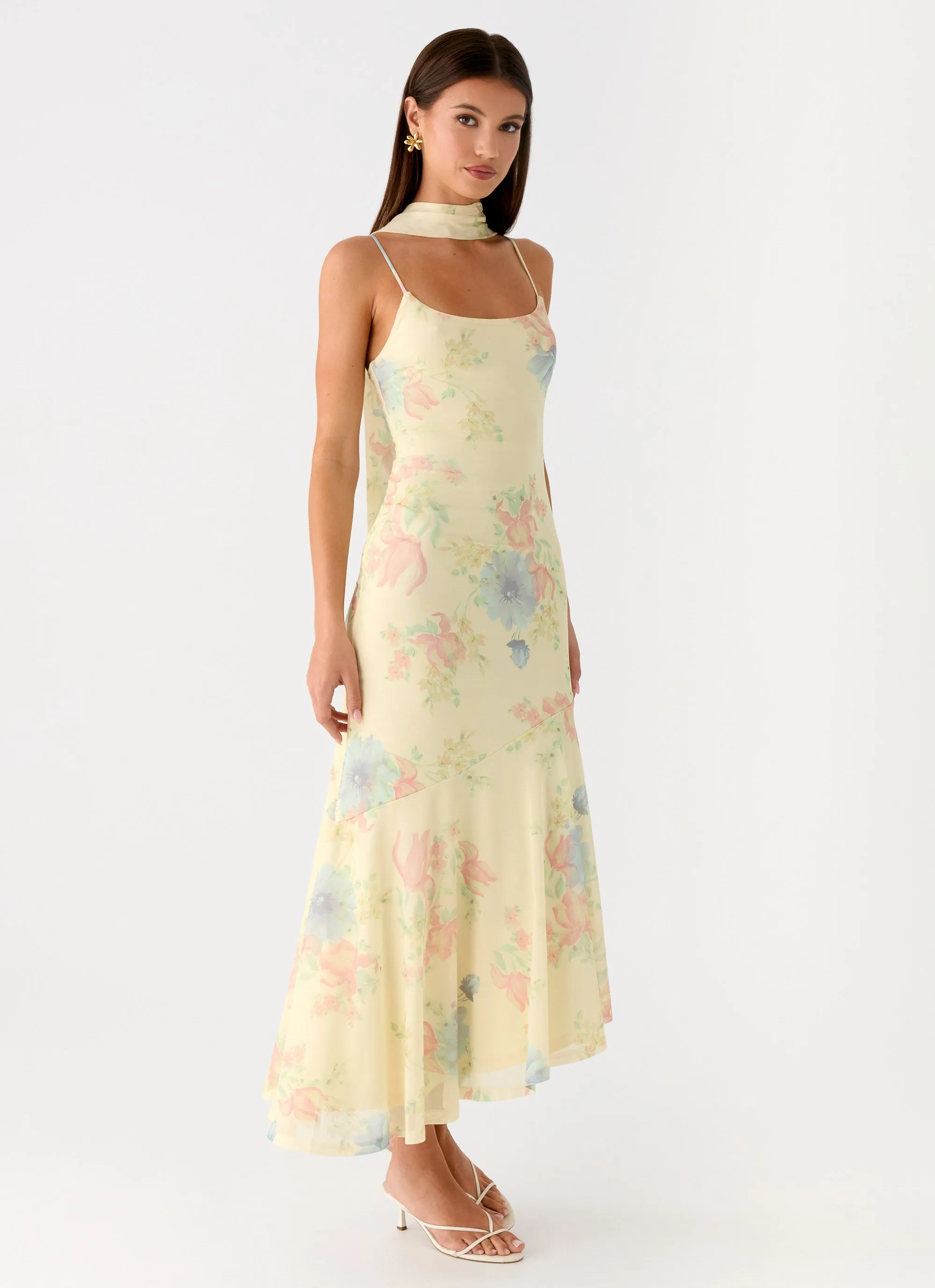 Sole Mio Midi Dress - Spring Meadow Day-To-Night Wear Smocked-Detail