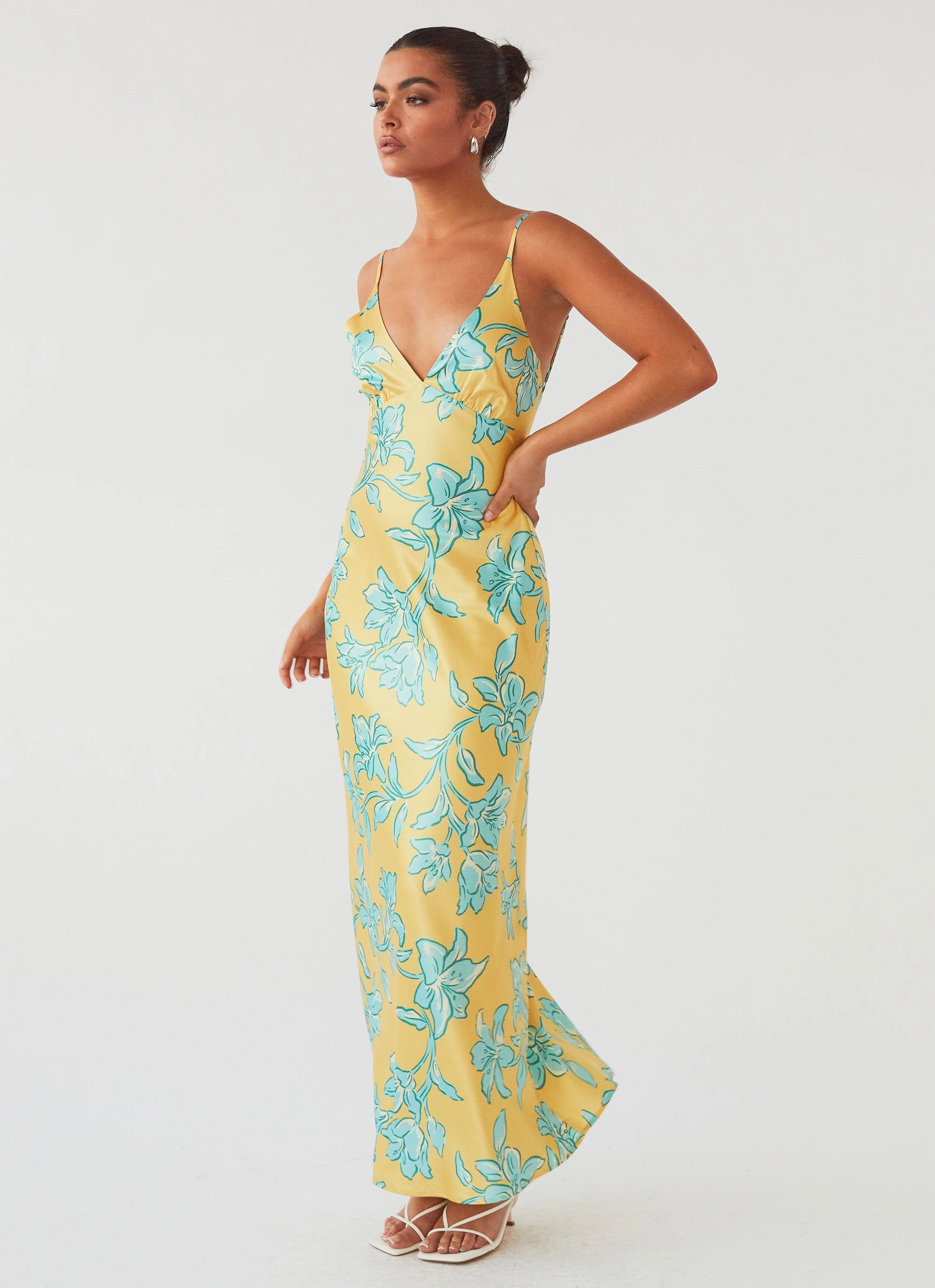 Fall Silhouette Chic Wear Sorrento Sun Maxi Dress - Golden Bloom