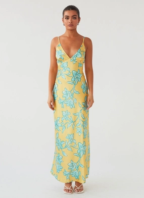 Sorrento Sun Maxi Dress - Golden Bloom Work Fit