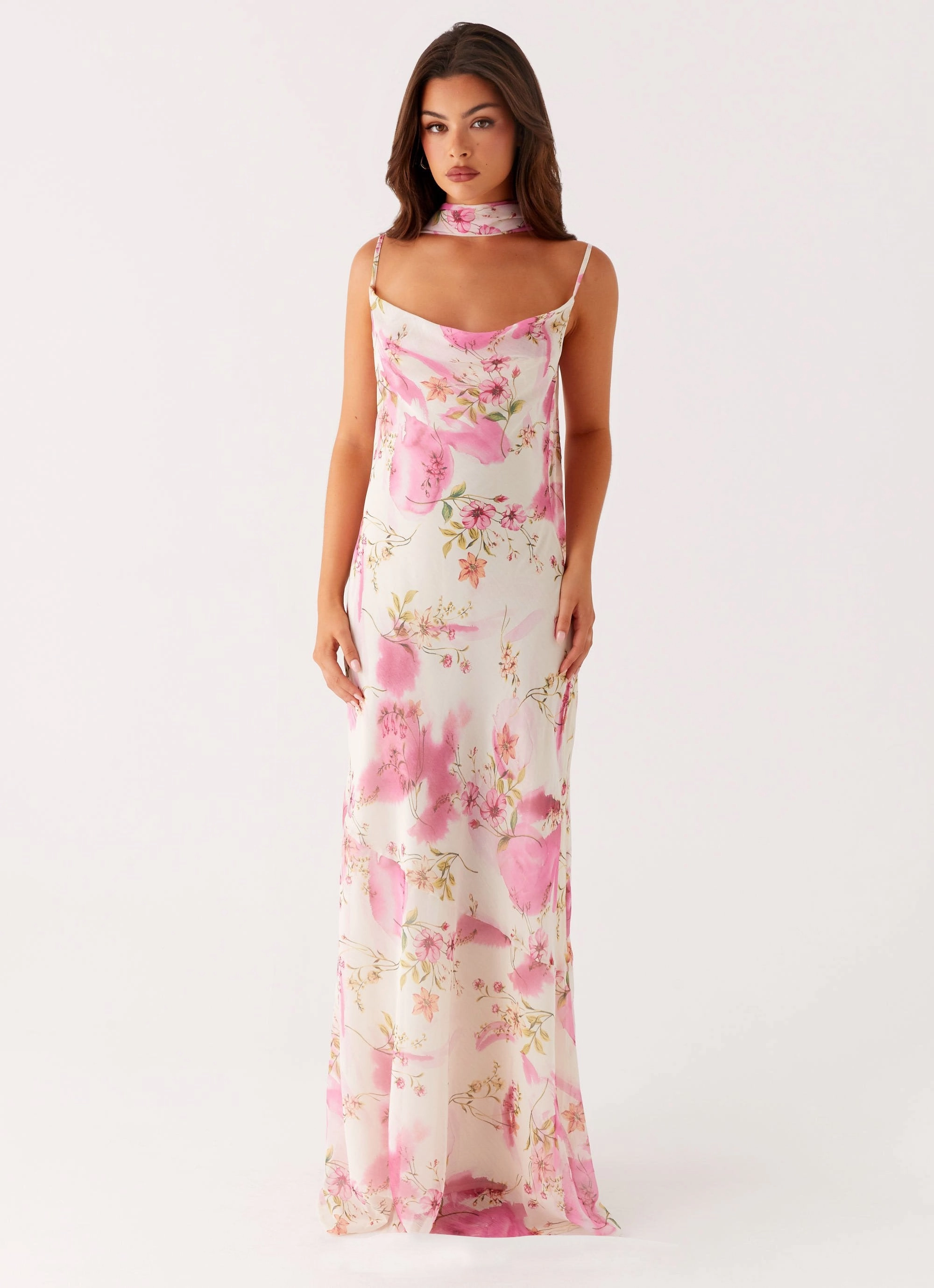 French Vibe Layered Movement Spencer Maxi Dress - Ivory Floral Print