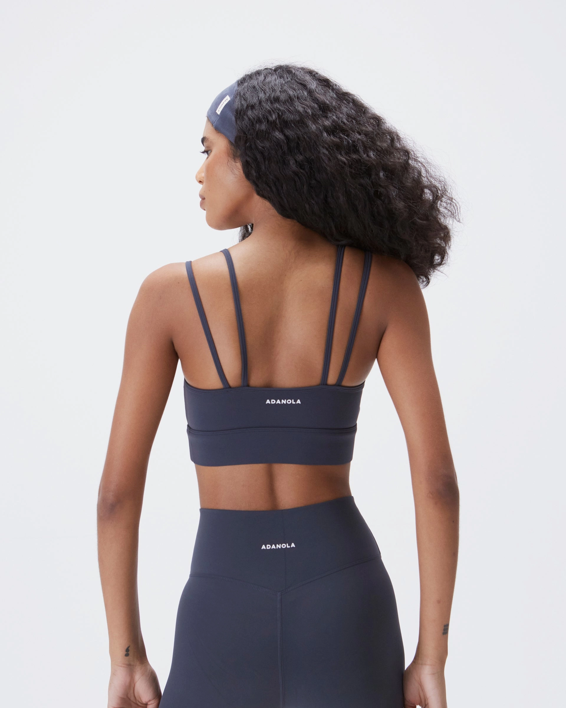 Ultimate Wrap Over Leggings - Midnight Blue Structured Waistband Ultra Light Fitness Training