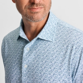 Simple Layer WrinkleResistant Finish Ripple Effect Printed Performance Polo