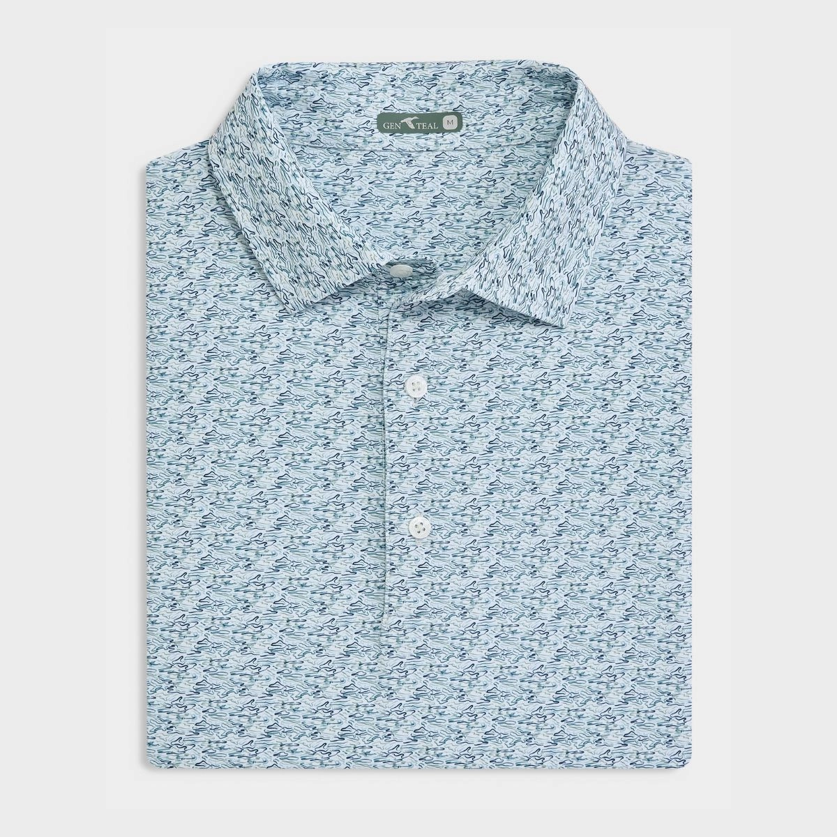 Polo Collar Ripple Effect Printed Performance Polo