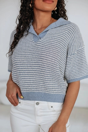 Zeldine Knit Top - Slate Blue Mix Knit Wear