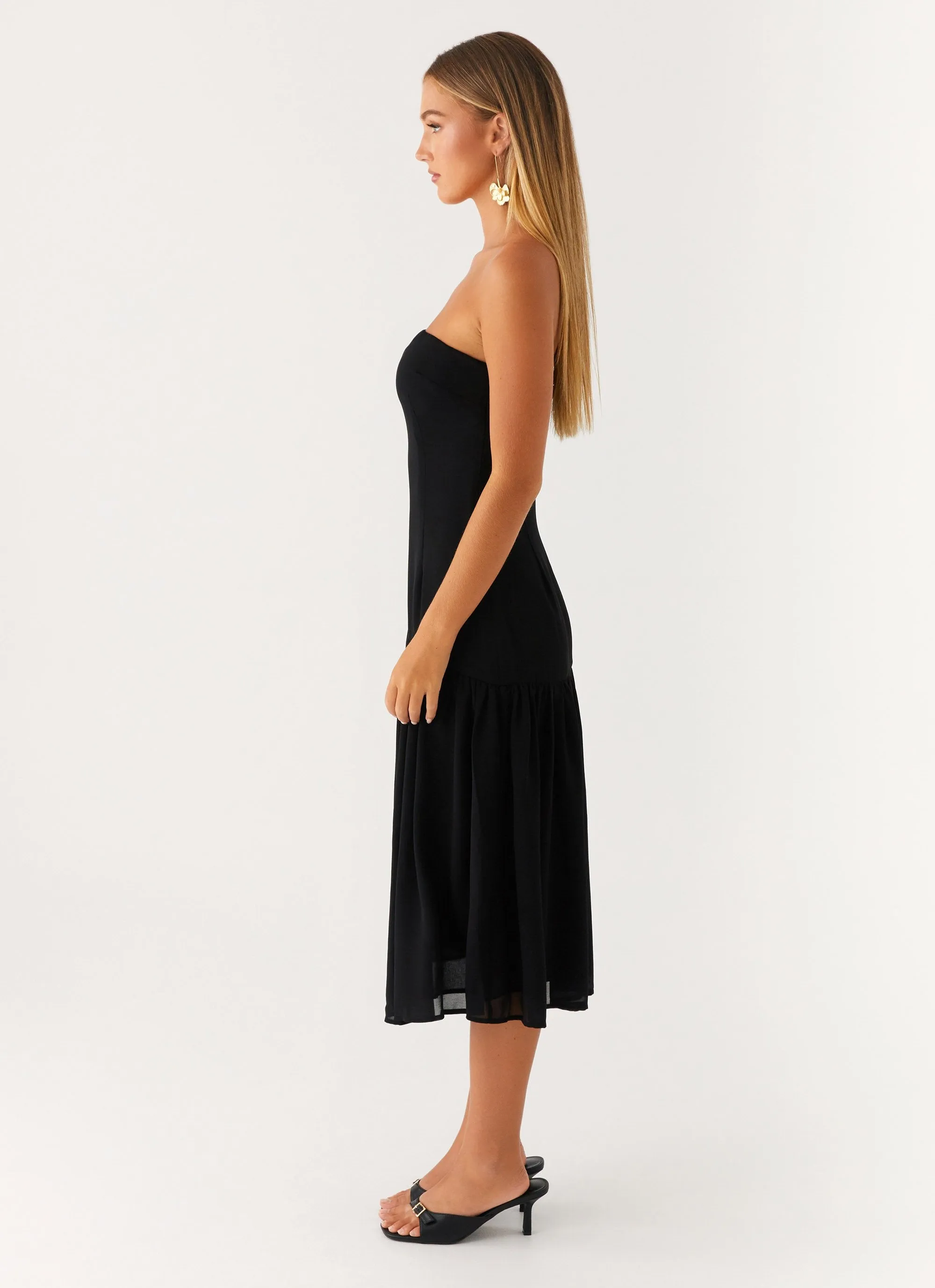 Chic Appeal Imagination Strapless Midi Dress - Black