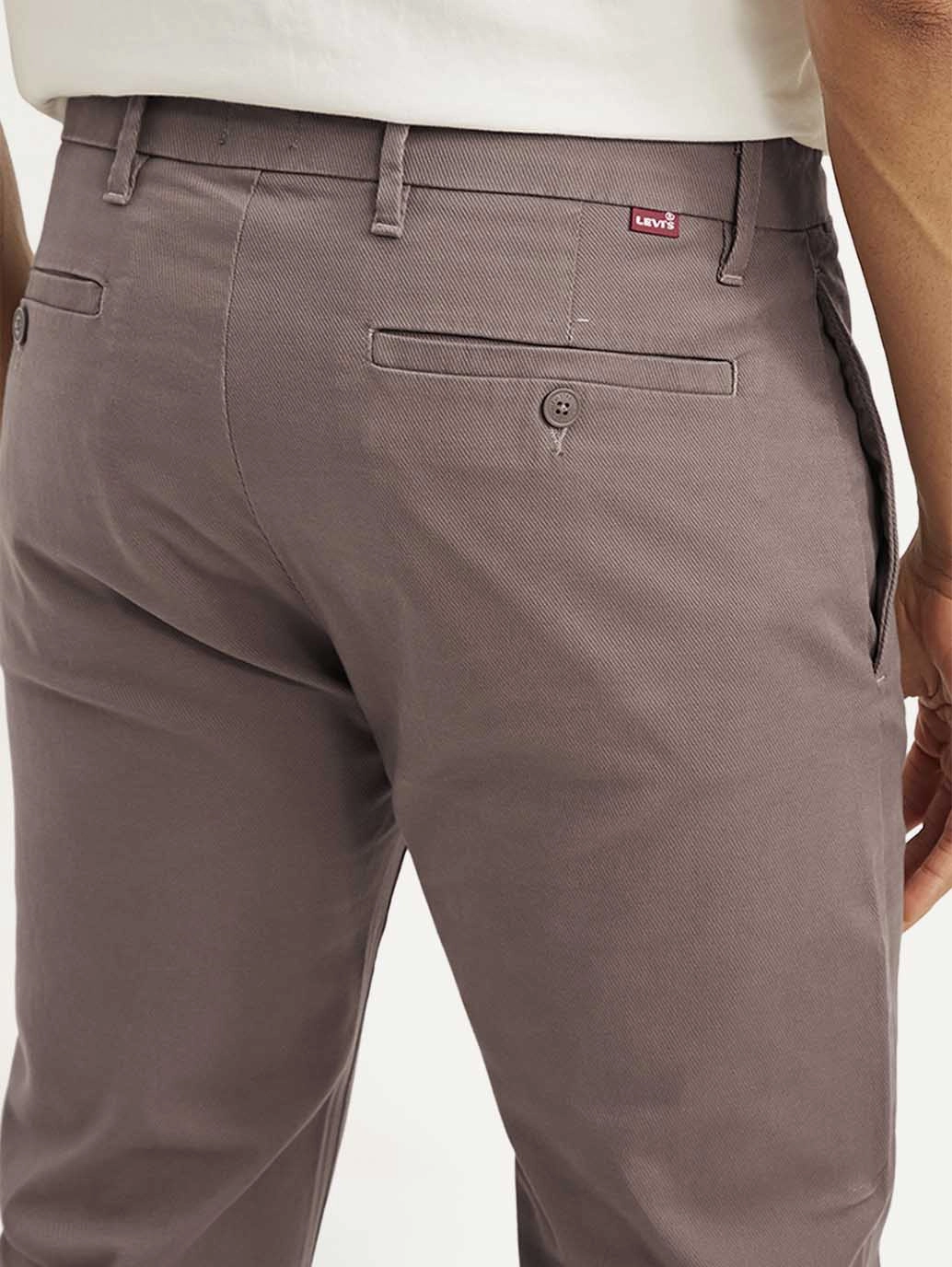 AdjustableWaistband Men's Mauve Tapered Trousers