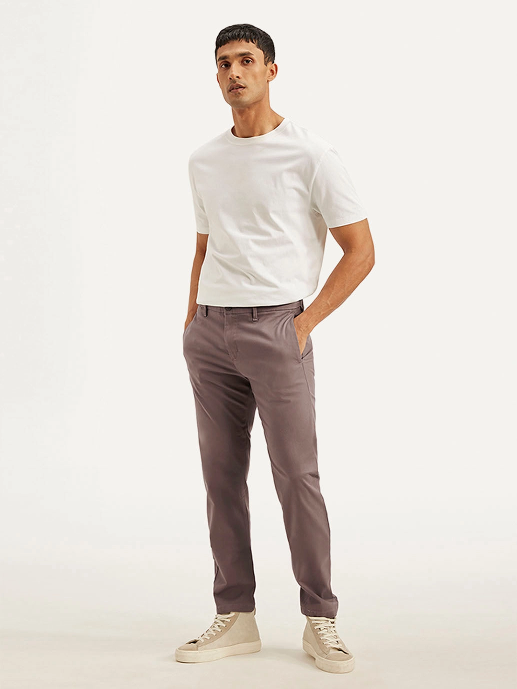 Men's Mauve Tapered Trousers OrganicCotton