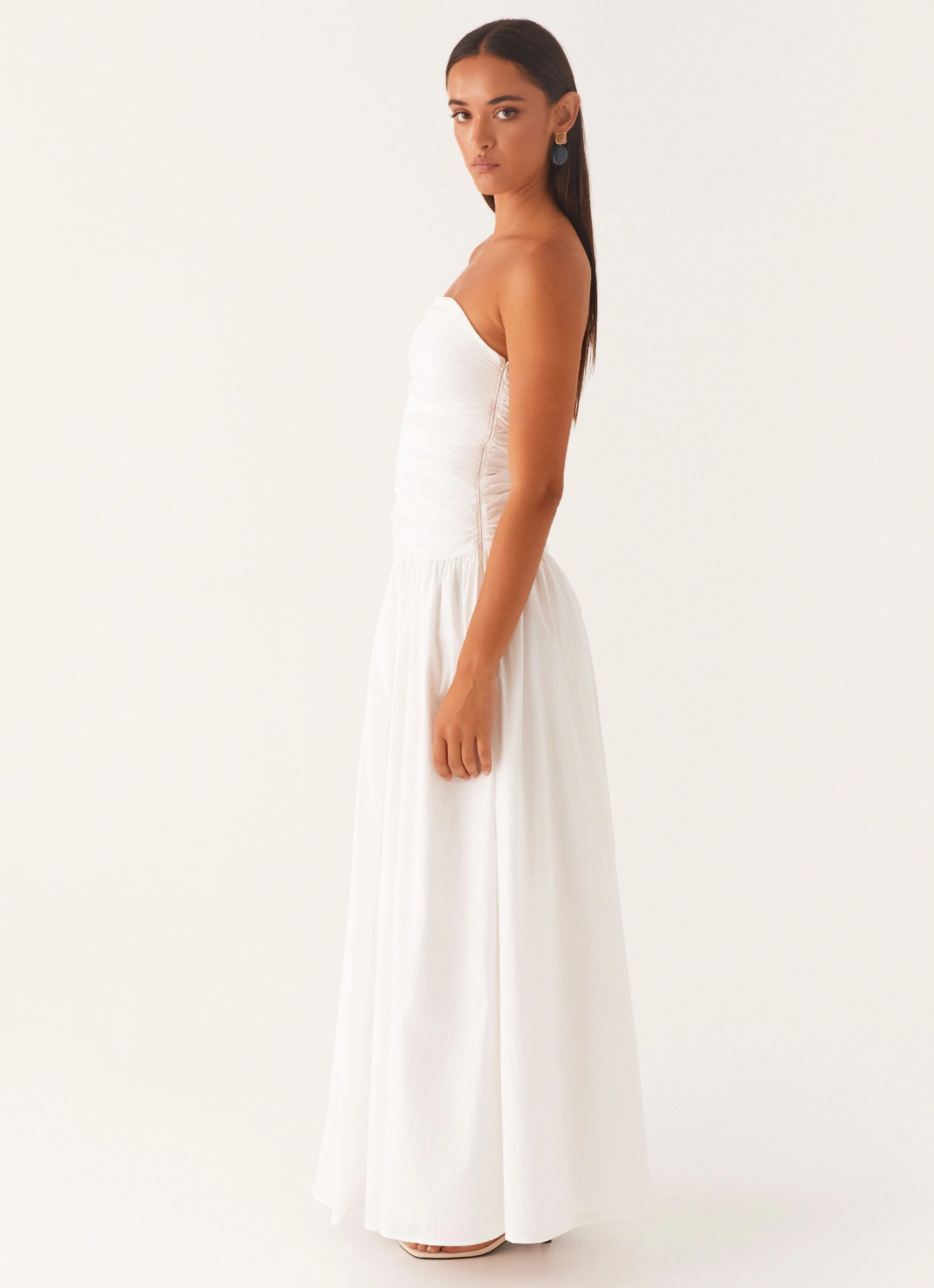 Vibe Style Date night Carmel Maxi Dress - White