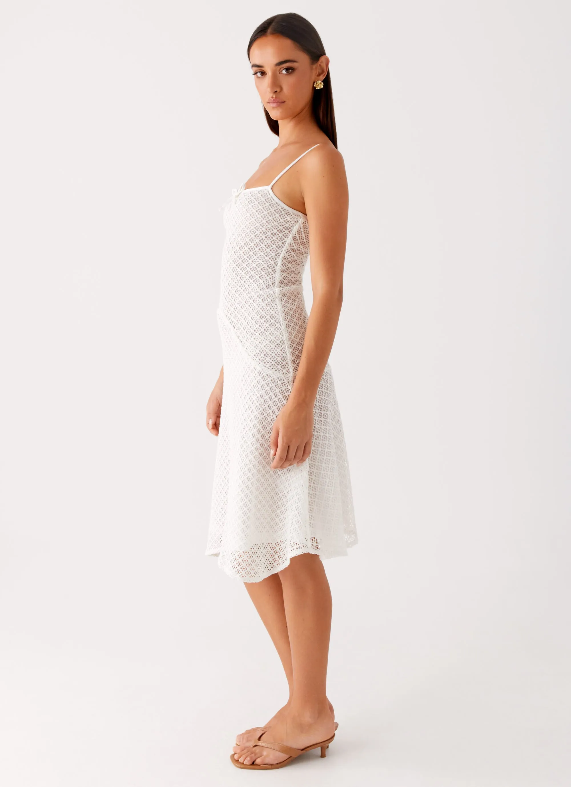 Tamar Midi Dress - White Smart Layer Wear
