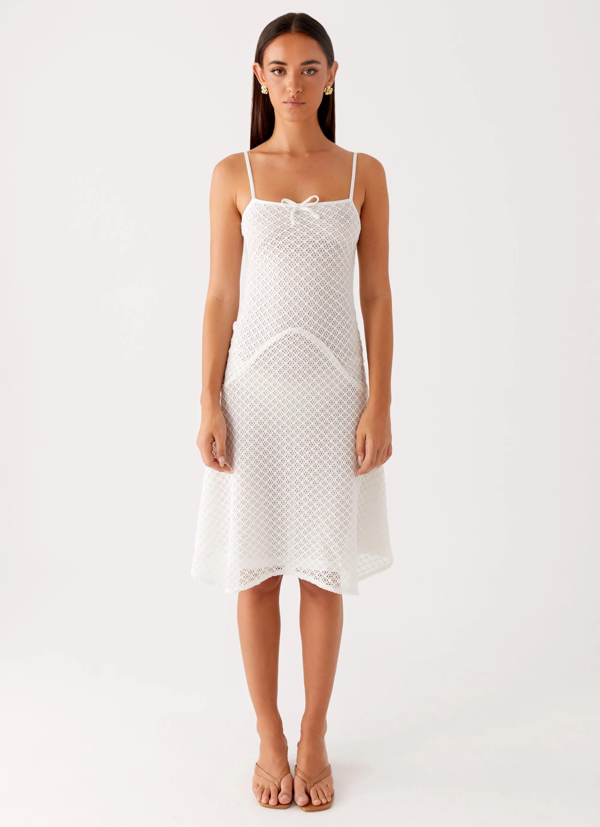 Refined Presence Tamar Midi Dress - White