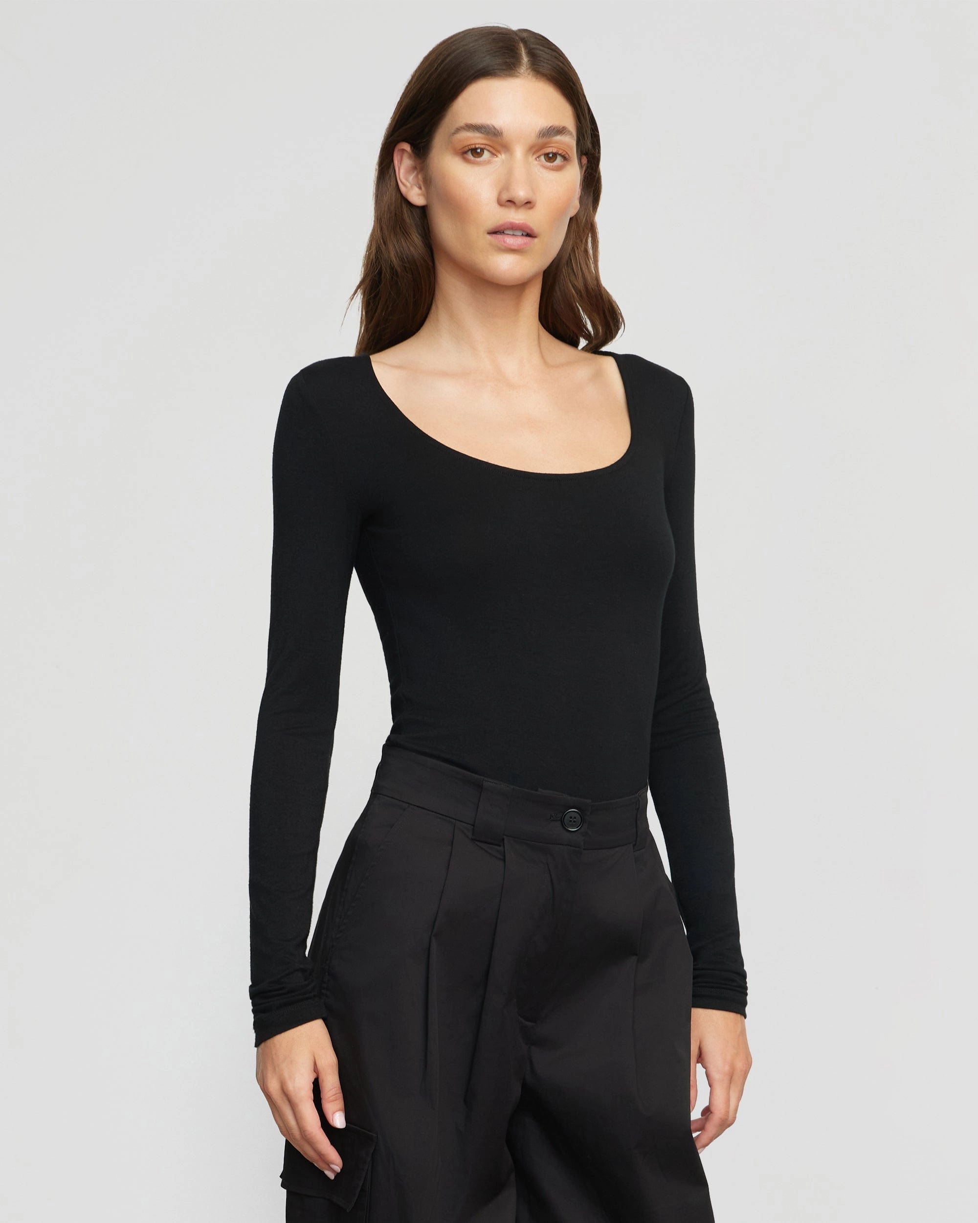 waterproof Eco Certified Fiber Skyler Square-Neck Long-Sleeve Tee