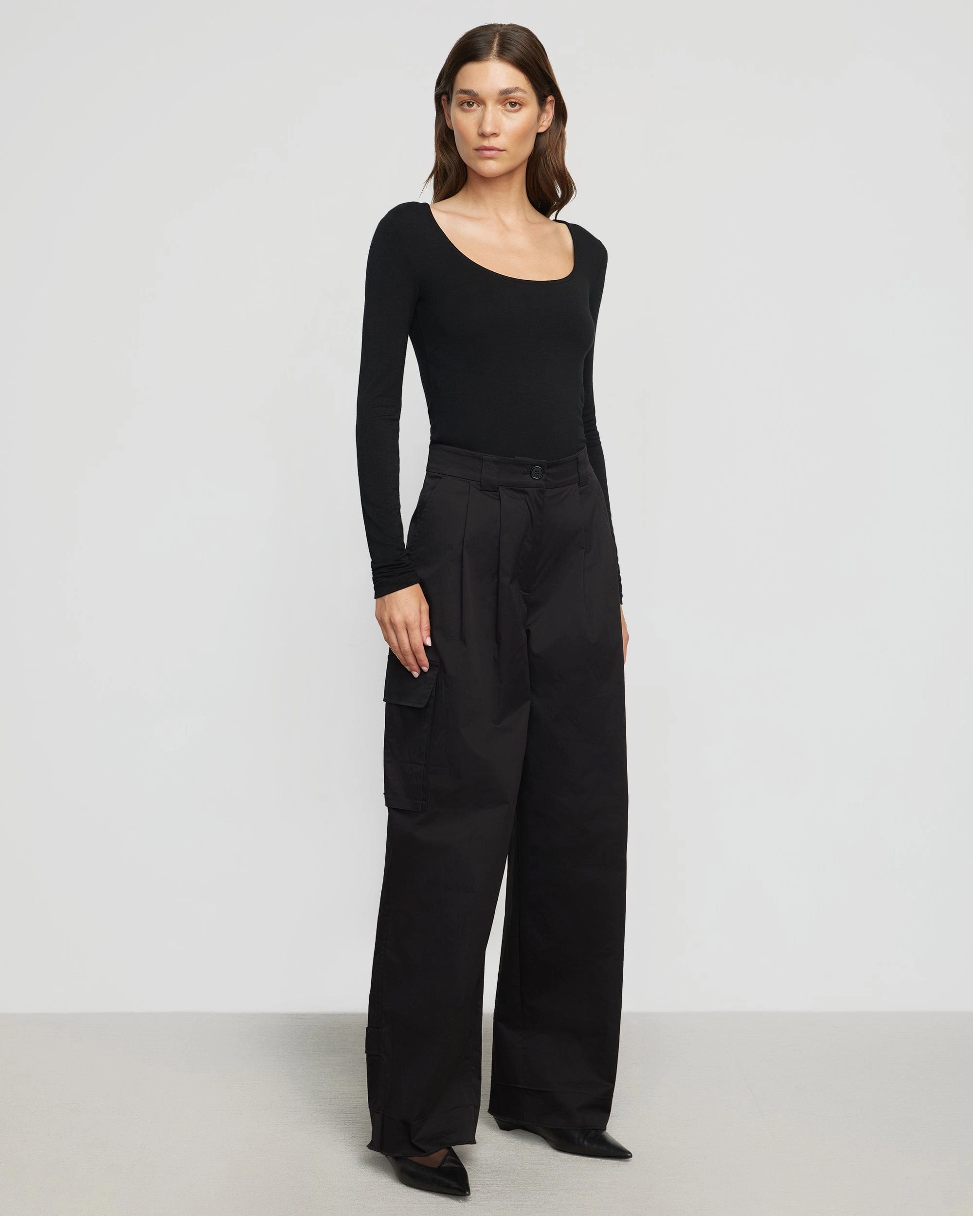 Stylish Layer Look Skyler Square-Neck Long-Sleeve Tee